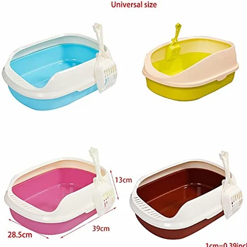 Cajas de Arena Mascota Perro Inodoro Gato Caja de Arena Caja Gato Perro Bandeja de Peluche Anti-Splash Toilette con la bastilla de Gato Pala Puppy Cat Indoor Home Sandbox Arenero ​Gatos