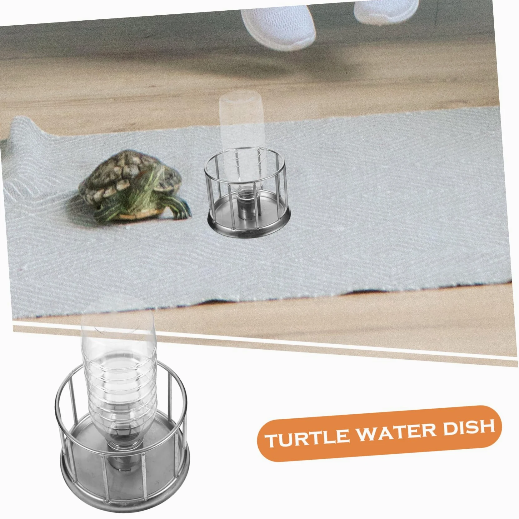 SUPVOX 4piezas Bandeja De Agua para Reptiles De Acero Inoxidable Bebedero y Comedero Multifuncional para Tortugas y Lagartos para Terrarios y Reptiles Domésticos