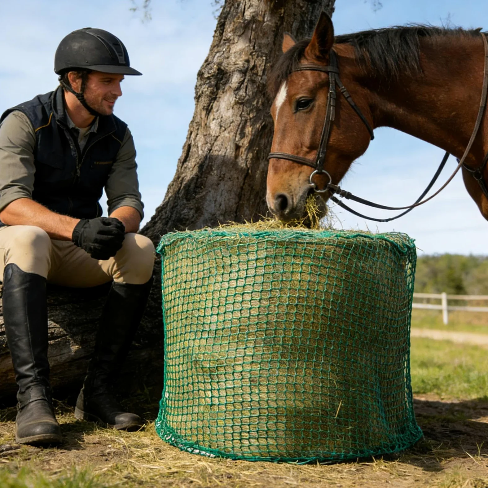 Red de Heno para Caballos Organizador De Alimento Para Caballos | Bolsa de Almacenamiento de Heno para Cabras en Prados, Entrenadores, Veterinarios, Establos, Escuela Equitación, Granja y