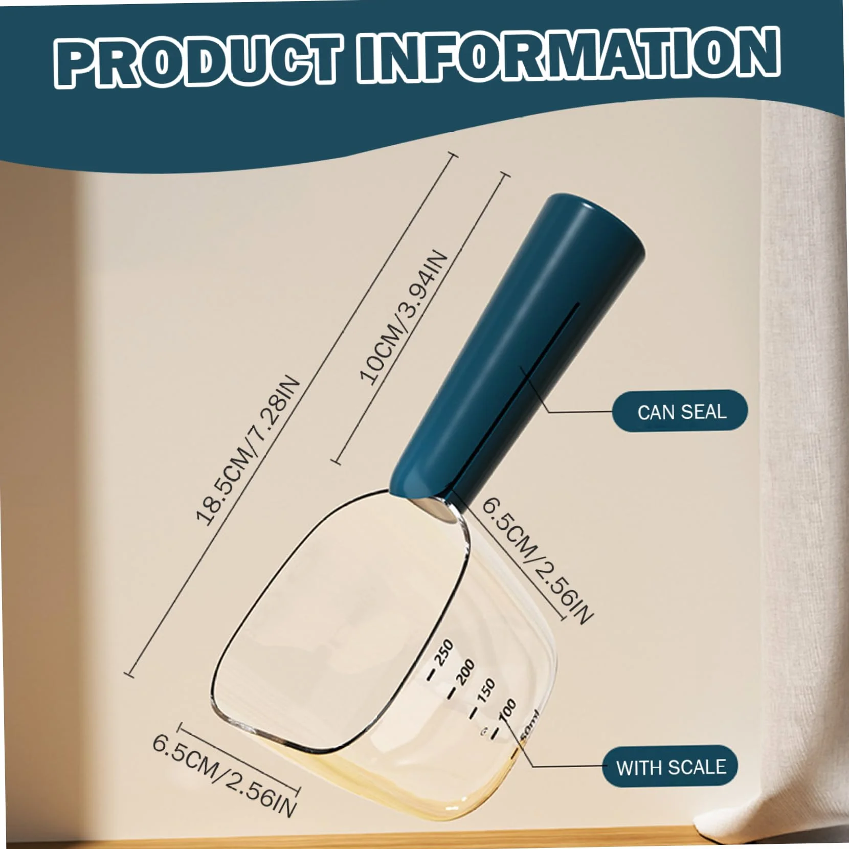 Taza Medidora de Comida para Perros con Escala, Cuchara Precisa de Comida para Mascotas con Clips para Bolsas de Comida para Perros, Cuchara Multifuncional de ABS para Comida de Gatos para