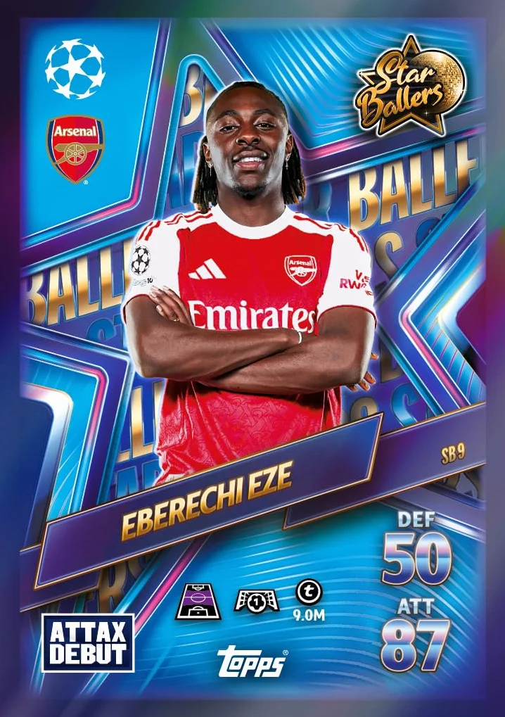 Topps UCC Match Attax 2025/26 Update Eco Pack #2 Star Ballers 41 tarjetas 16 exclusivas Star Baller Cards Supreme Talent LE