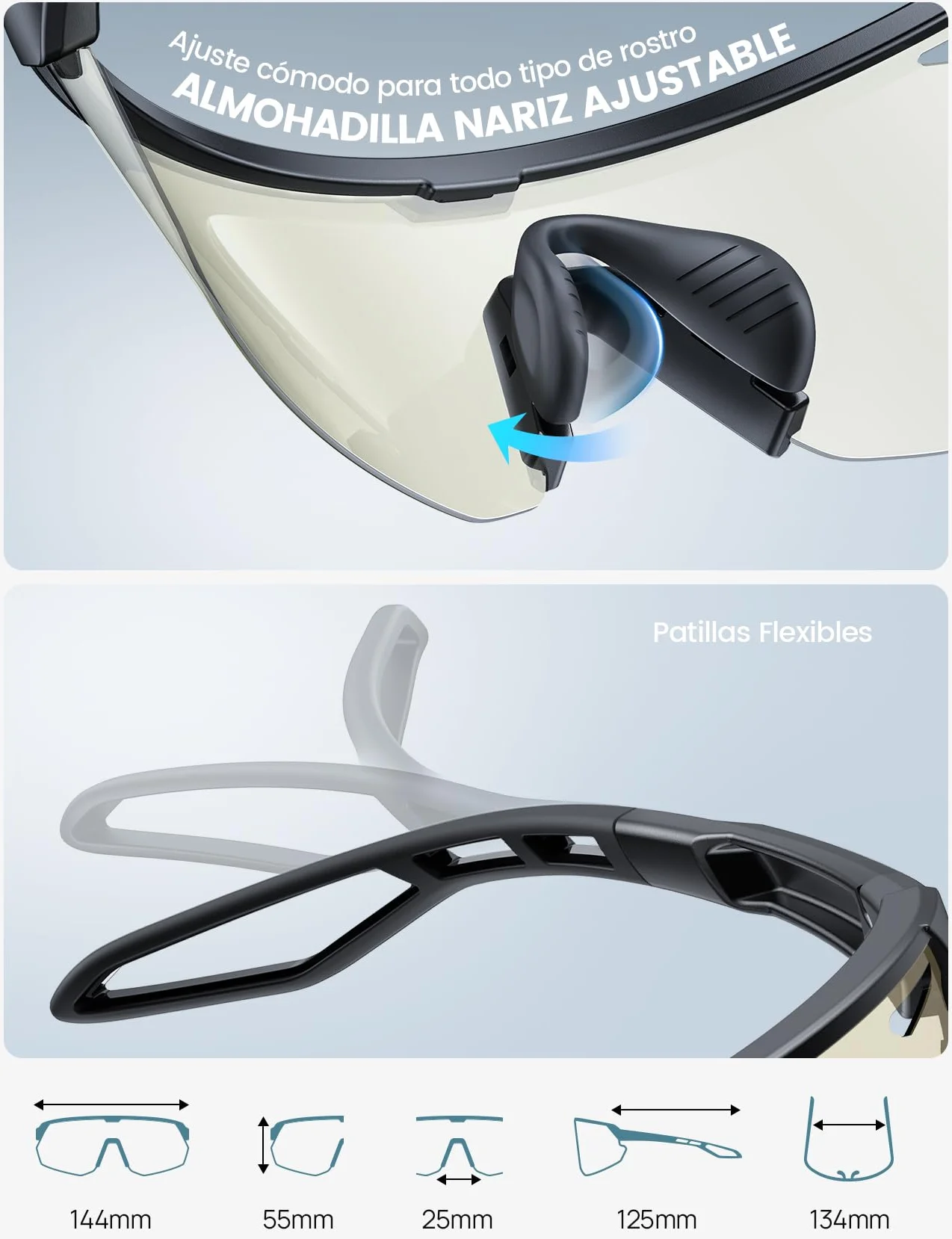Lamicall Gafas de Sol Deportivas Fotocromáticas UV400 TR90 Ultraligero 28g Ciclismo Hombre