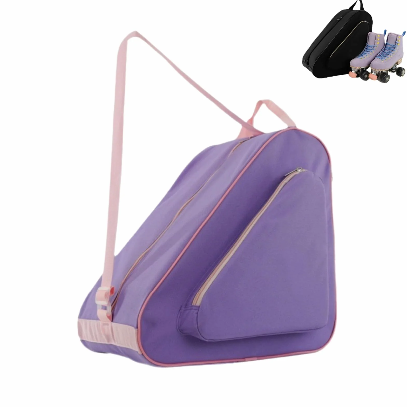Bolsa para Patines con Correa Ajustable, Mochila para Patines de Hielo, Porta Patines de Ruedas