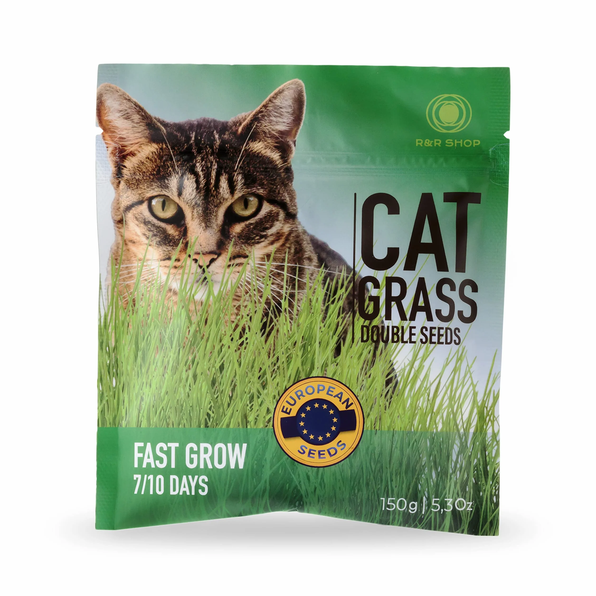 R&R SHOP - Mezcla de Semillas de Catnip, Crecimiento Rápido para un Gato Feliz, Semillas Europeas (150gr)