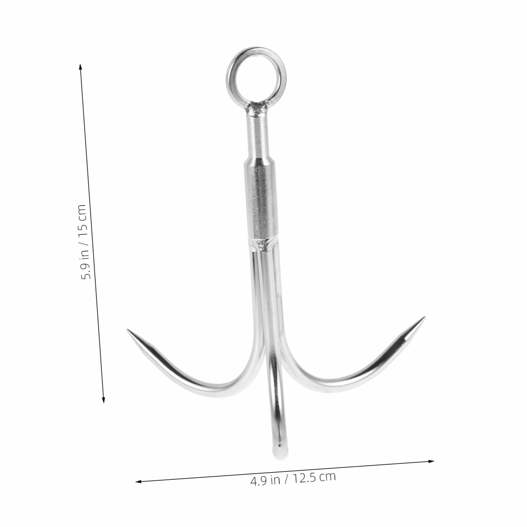 BESPORTBLE Gancho de Escalada de Acero Inoxidable de Tres Garras con Cuerda para Pesca y Actividades al Aire Libre