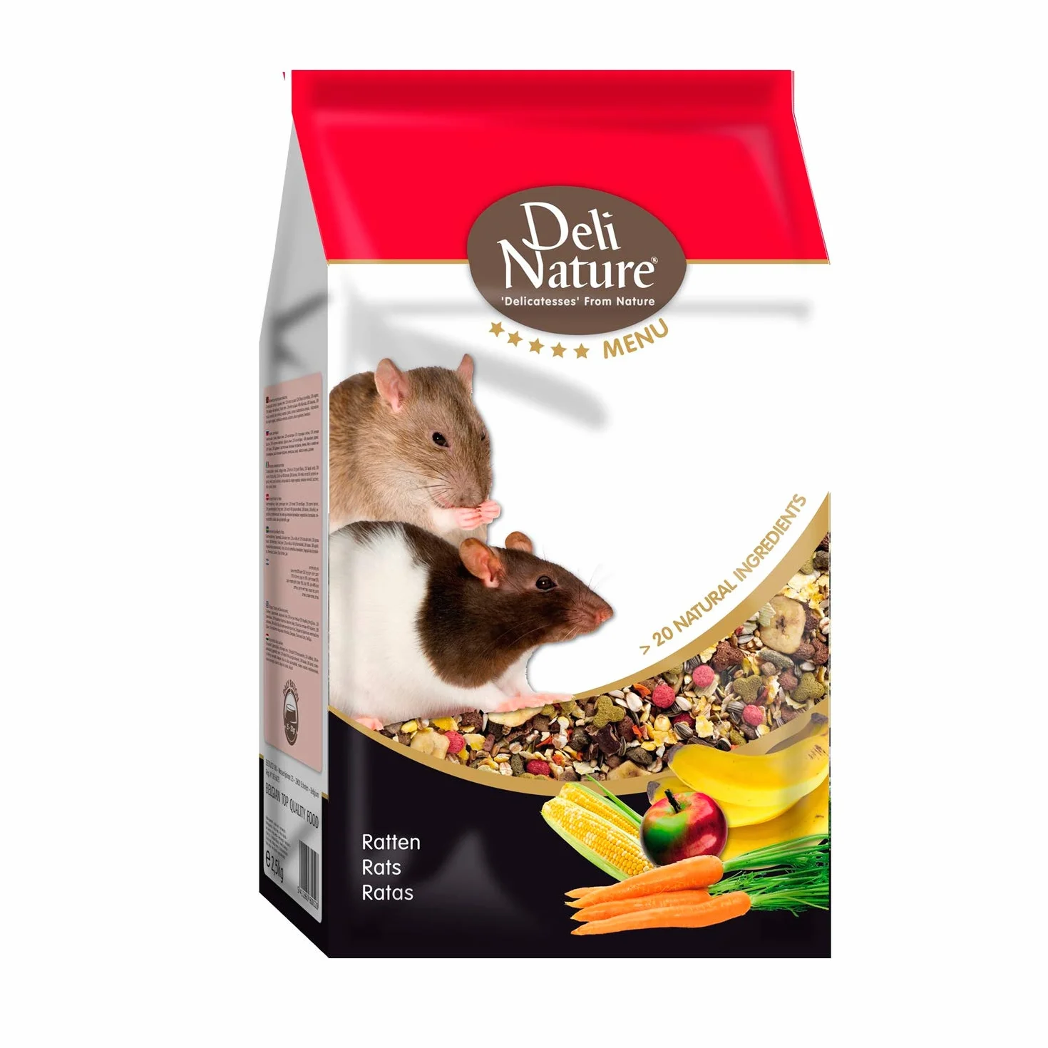 DELINATURE - Mixtura para Ratas, Alimento Natural y Nutritivo, Rico en Semillas y Frutos Secos, Complemento Ideal para una Dieta Balanceada
