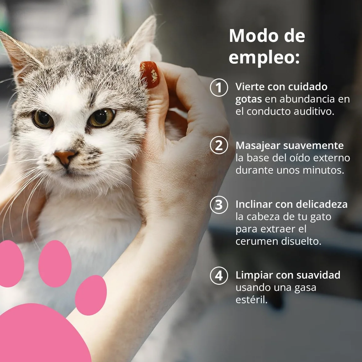 Limpiador de Oídos para Gatos con Árbol de Té y Aloe Vera - Previene Otitis, Ácaros y Reduce el Mal Olor - Fórmula con pH Adaptado y Extracto Natural - 125 ml
