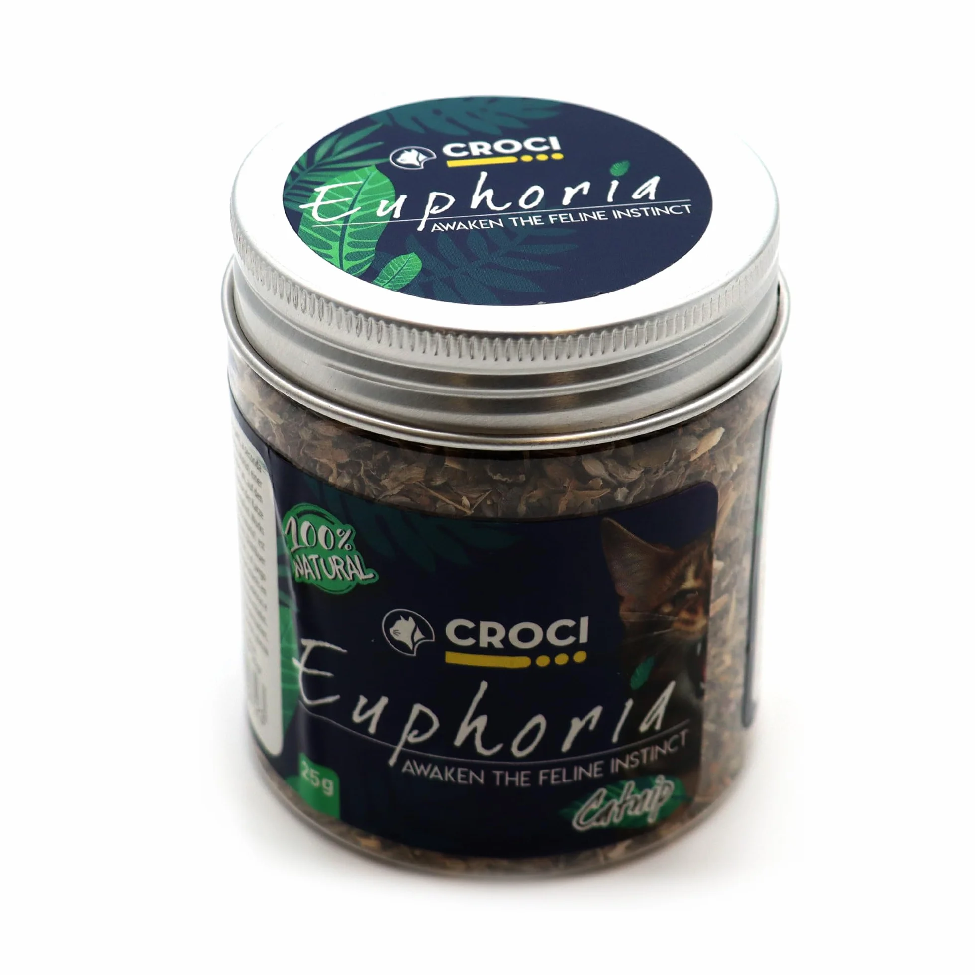 Croci Euphoria - Tarro de Hierba gatera Seca Natural picada, Atractivo para Gatos, 25 g