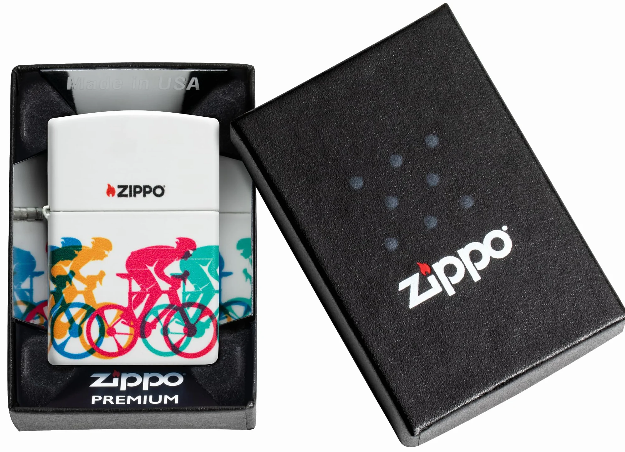 Zippo Sturmfeuerzeug Bicycle Race 540° Color Image Nachfüllbar Wiederverwendbar Windfest