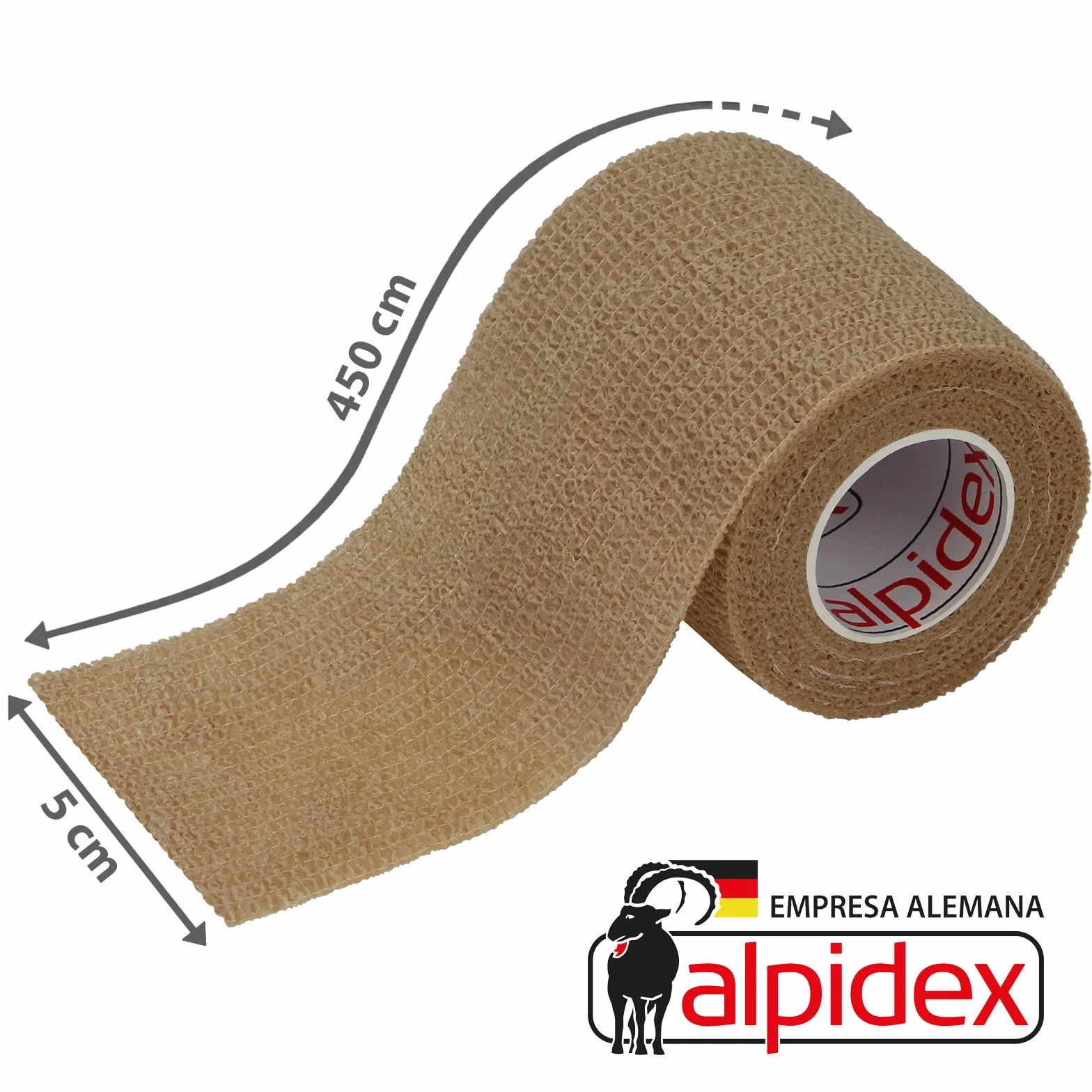 ALPIDEX 12 Rollos Venda Adhesiva 5 cm x 4,5 m Venda Cohesiva Envoltura Tape Deportiva Bendaje Autoadhesiva Mano Rodillas Tobillo Vet Wrap Perro Gato Caballo, Color:beige