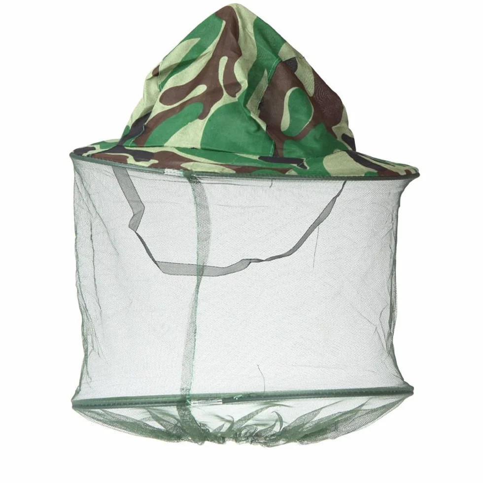 Camuflaje Máscara Anti-Mosquito Apicultura con Cabeza Net Malla Cara Protección Equipo de Pesca al Aire Libre