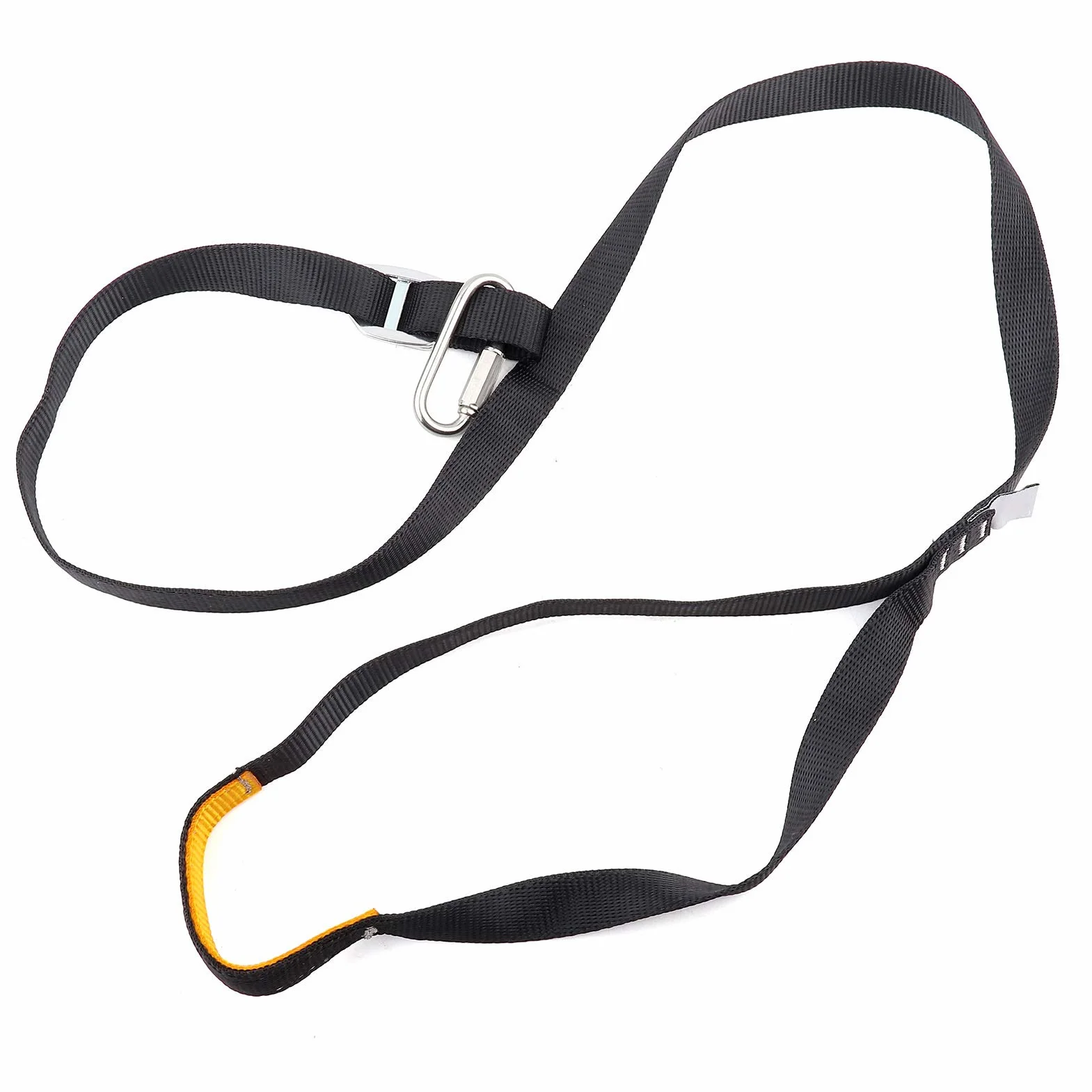 DEWIN Cinturón de Pedal de Eslinga Ajustable 108x2cm Fibra Poliéster para Escalada Montañismo (Negro)