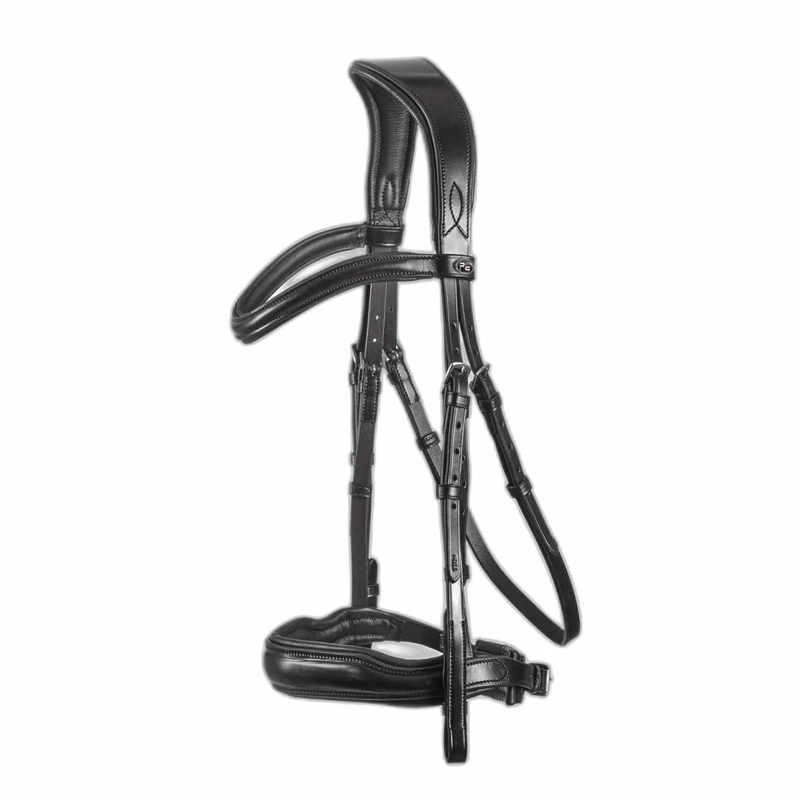Premier Equine Verdura Anatomic Snaffle Bridle, color negro extra completo