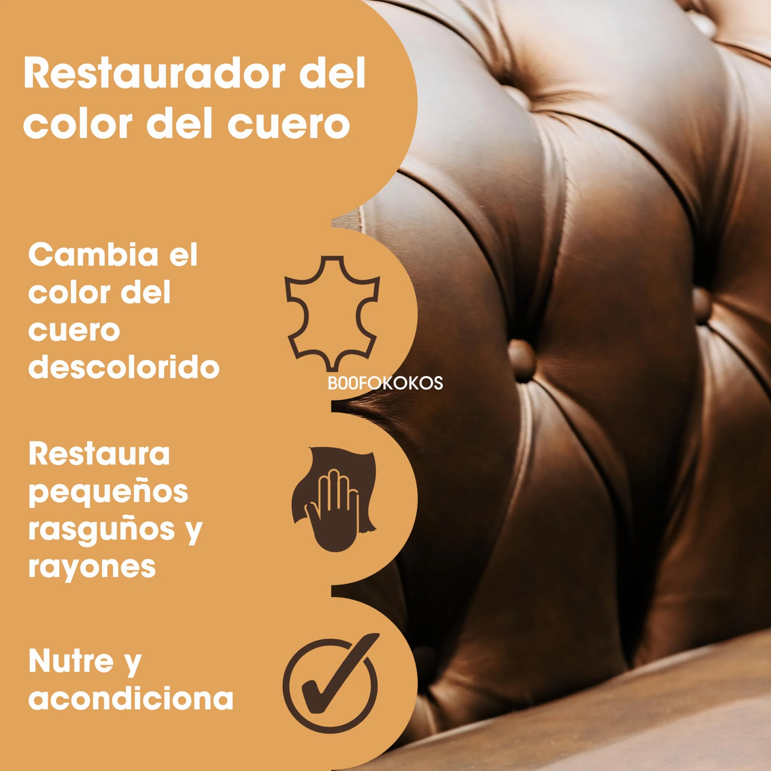 Furniture Clinic Bálsamo Recolorante para Cuero - Restaurador Color Cuero Muebles, Sofá Desgastado, Automóviles (Marrón Oscuro)