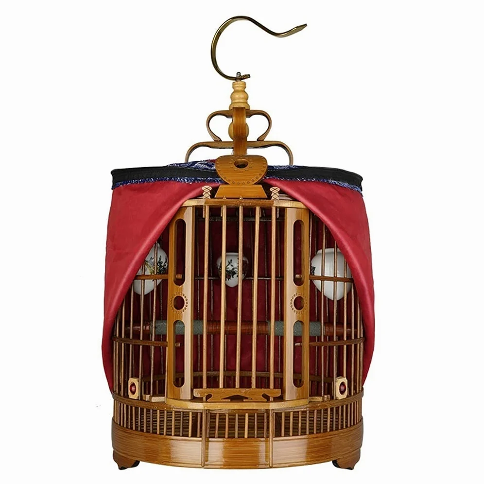 PHSP Jaula para pájaros de la Cultura Jaula para pájaros pequeña para Colgar Jaula para pájaros para Mascotas Jaula para pájaros de bambú, Adecuada para pájaros pequeños como Canarios