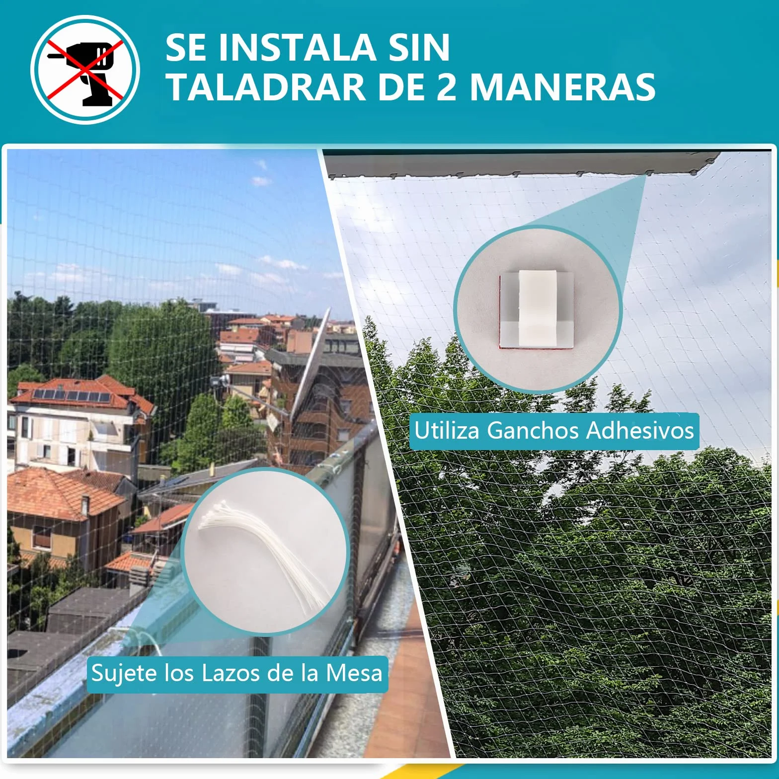 8x3m Red para Gatos Terraza de sin Taladro, Red Gatos Ventanas Seguridad Transparente para Redes Protección Malla Gatos para Balcones, Ventanas, Tragaluces y Puertas