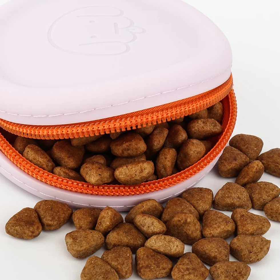 Bolsa de Silicona para golosinas para Perros,con clicker para Perros,Caminar para Mascotas para Perros y Gatos,tamaño de Bolsillo,fácil de Limpiar,diseño de Cremallera(Verde Oscuro)
