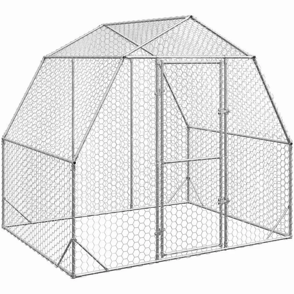 Gallinero 2,5 x 2 x 2,25 m, cercado para gallinas, marco de acero galvanizado, pajarera segura para patos y aves de corral, caño estable para gallinas