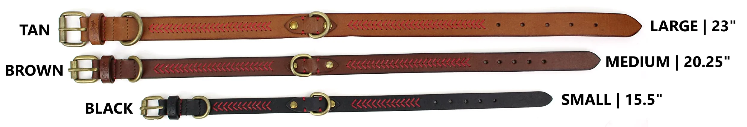 Rawlings | Collar para perro de cuero con puntada de béisbol | Mediano - 20.3 pulgadas | Bronceado
