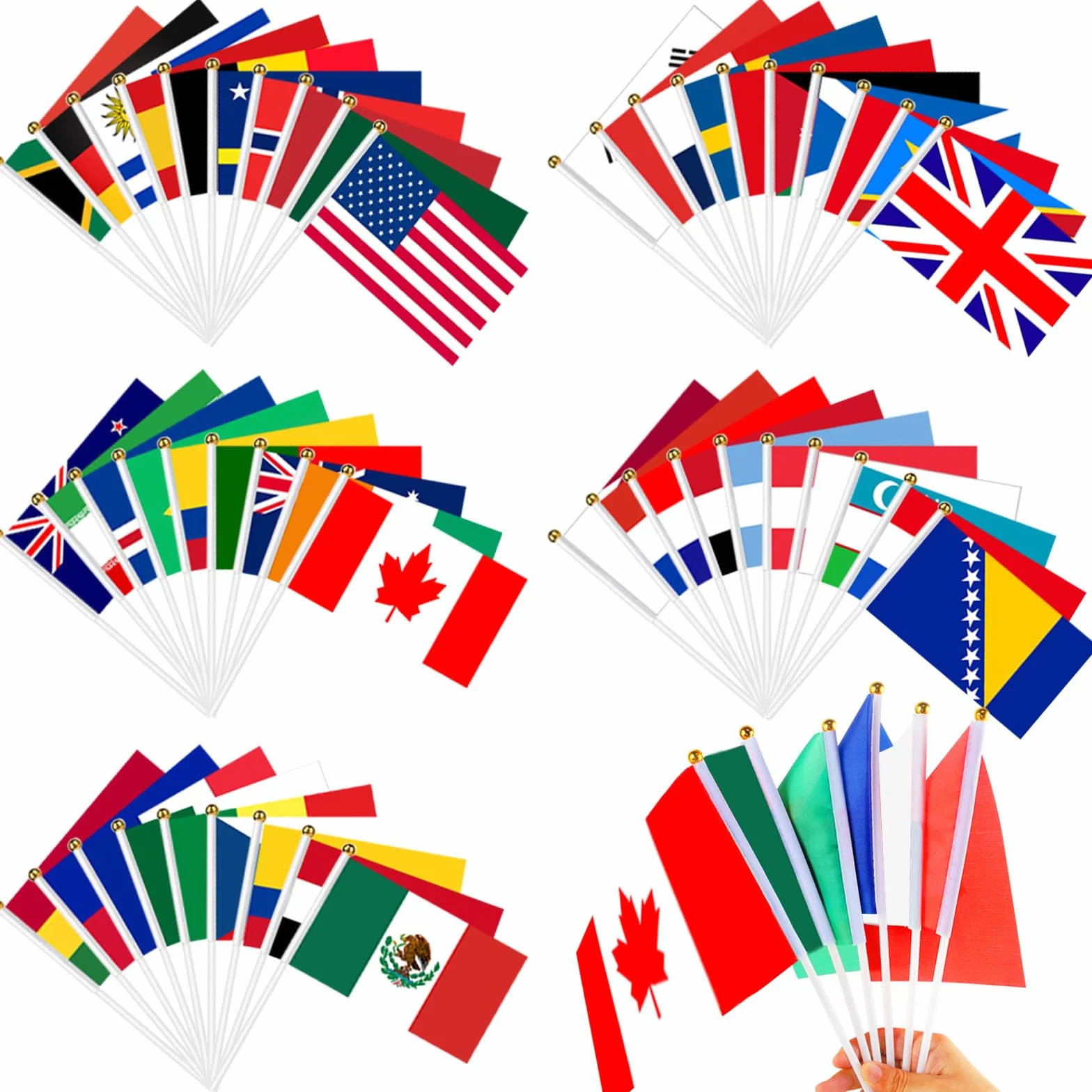 Banderas del Mundo 48 Países 14x21cm para la Copa del Mundo 2026 Fútbol