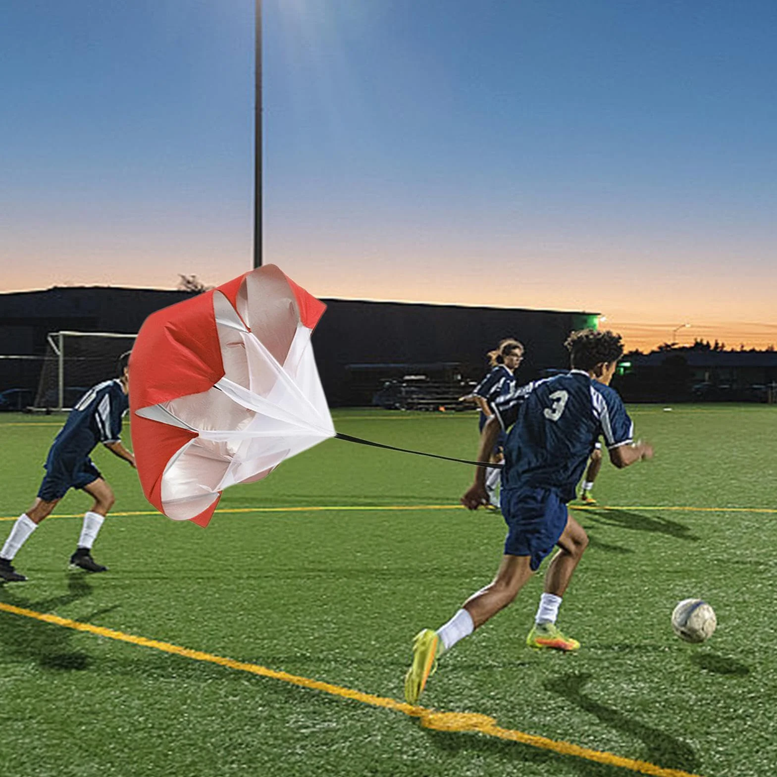 Paracaídas portátil de entrenamiento de 59 pulgadas para baloncesto fútbol entrenamiento de fuerza explosivo