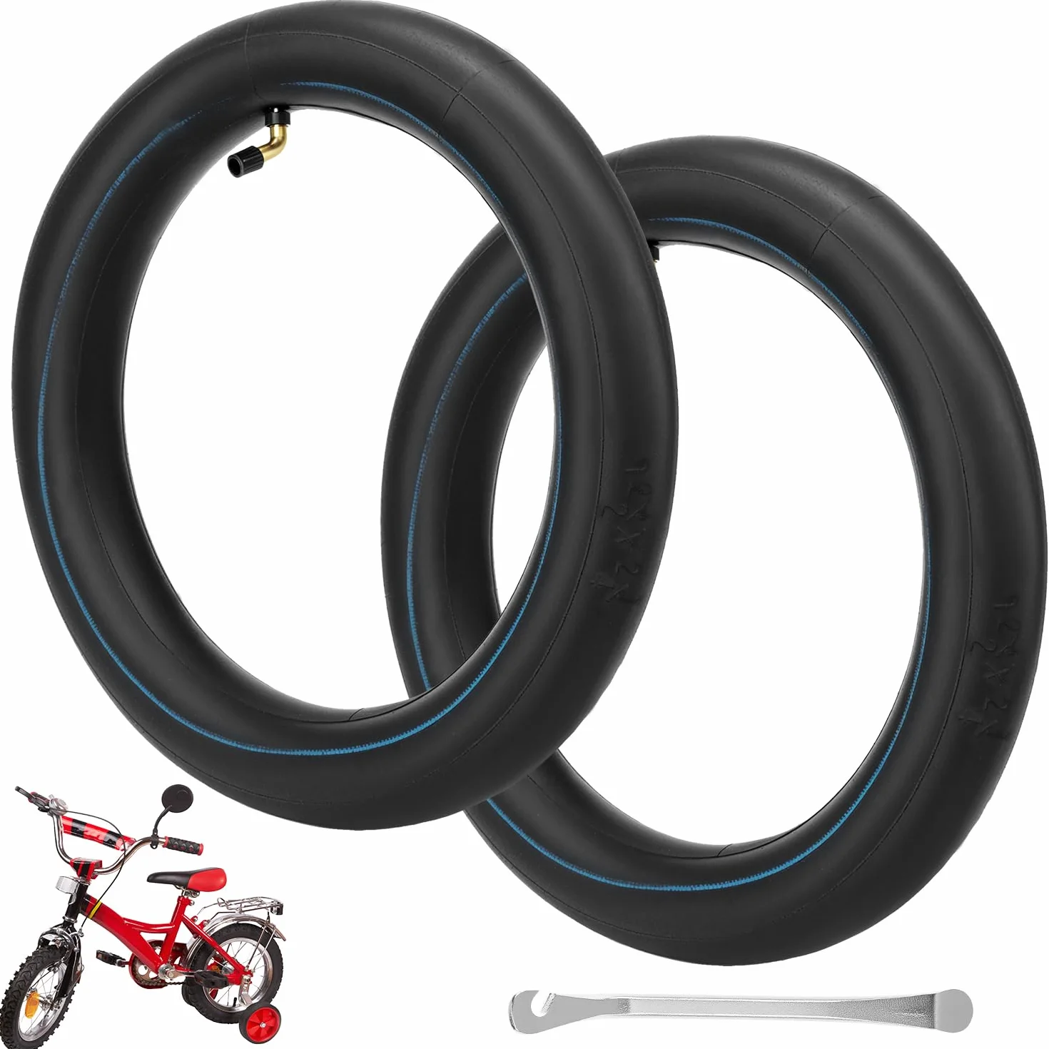 QWORK 2 Piezas 12.5x2.25 Cámaras de Aire para Bicicleta, 12 1/2 x 2 1/4 para Scooters Eléctricos