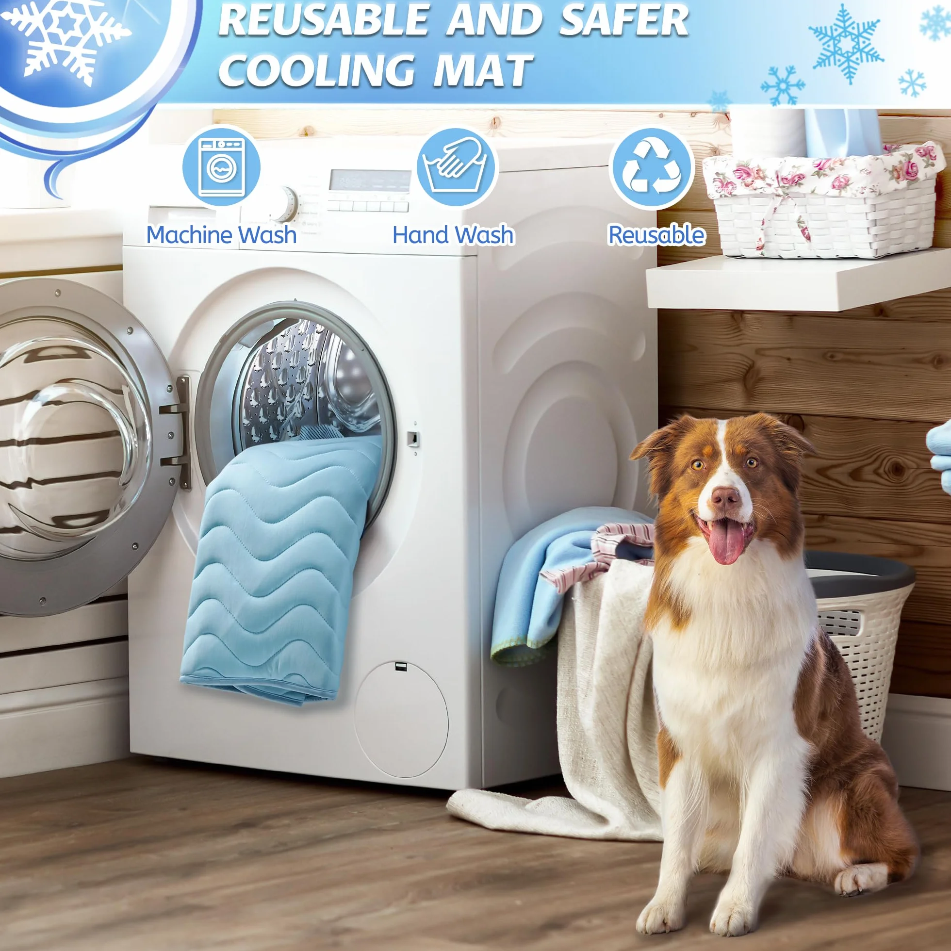 Baodan alfombrilla de refrigeración para perros, 75x55 cm, alfombrilla de refrigeración lavable para perros, almohadillas auto-refrigerantes para perros y gatos en el verano caluroso