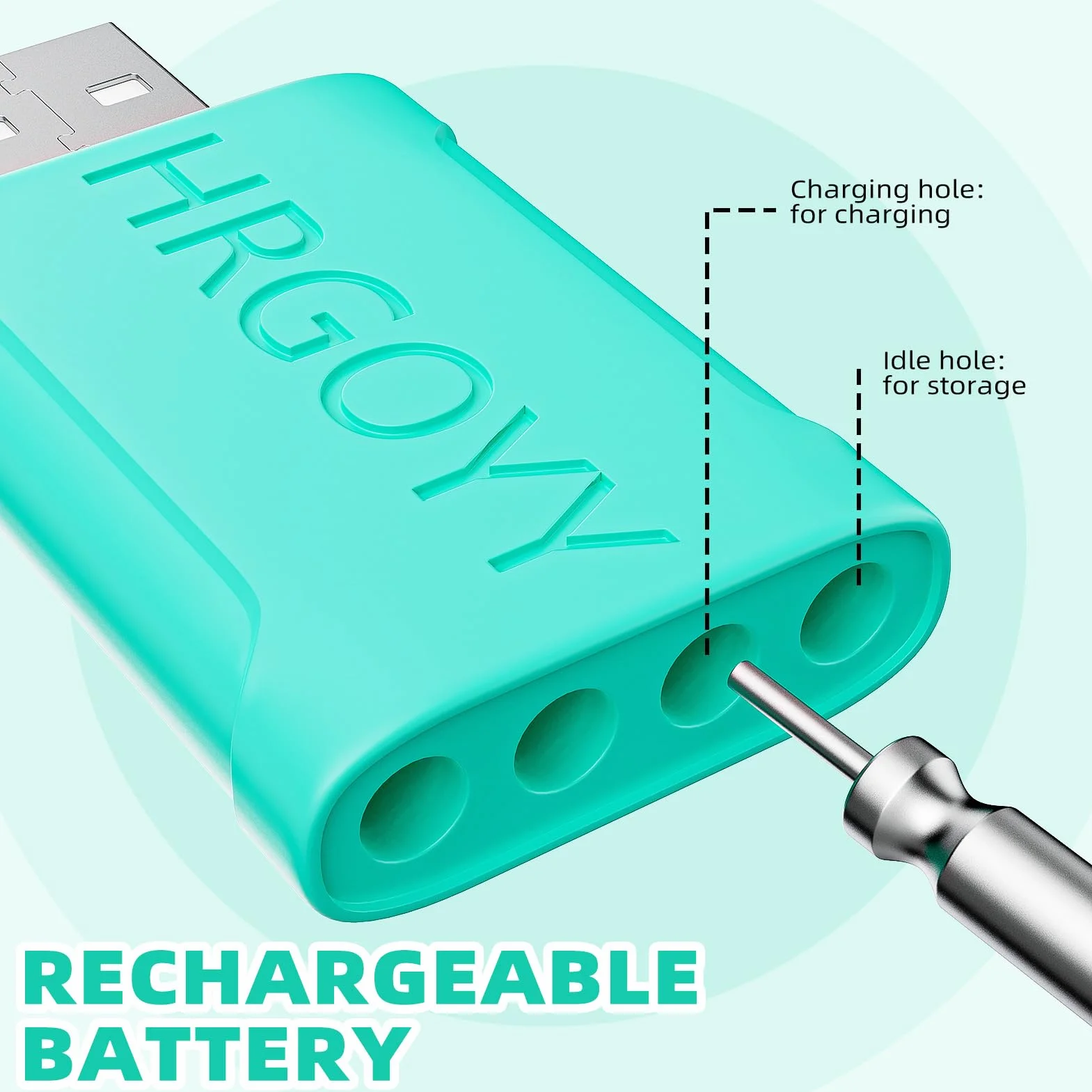 CR425 LED Batería recargable para campanas de alarma de pesca con cargador USB