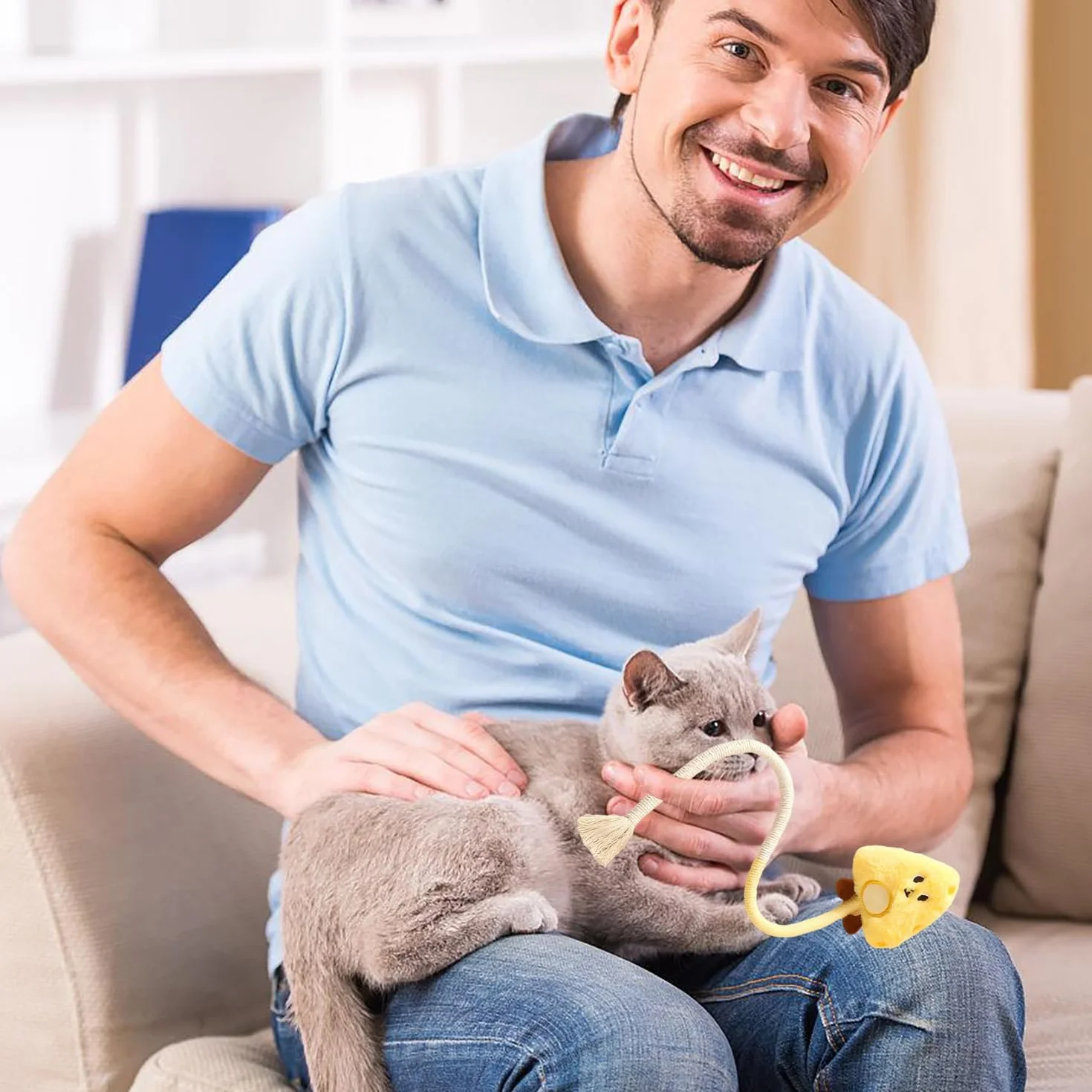 Cuerda Dental para Gatos - Juguete para Morder y Masticar, para Limpiar Los Dientes y Liberar El Estrés