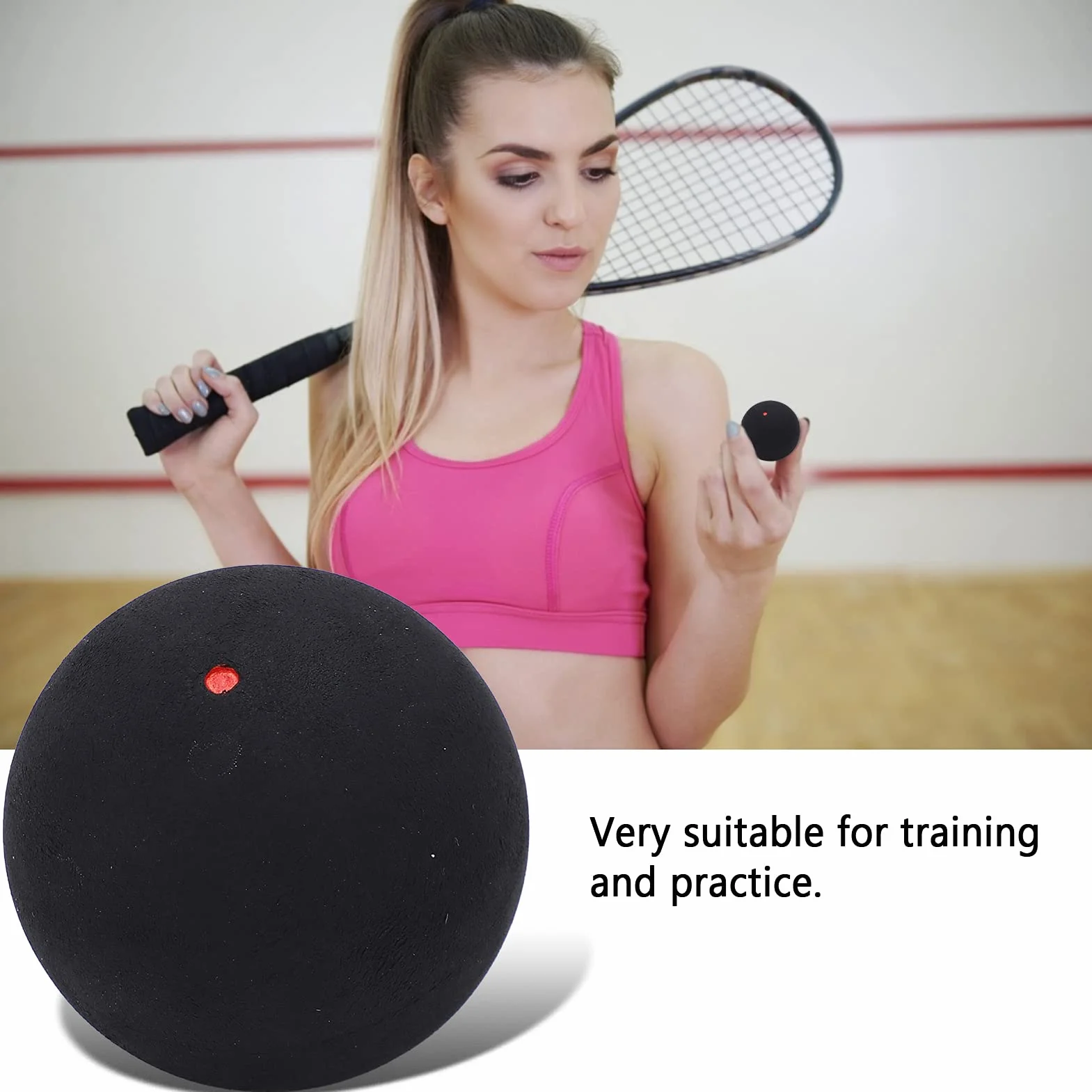Pelota De Squash Deportiva Resistente Al Desgaste para Principiantes Competencia Entrenamiento Punto Rojo