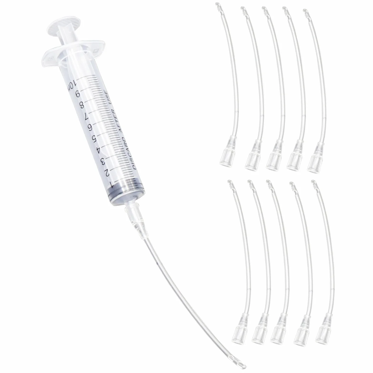 Jeringas de 10ml con 10 unidades de tubo, Set de alimentador para aves jóvenes, Jeringa con tubo, Accesorios para palomas, Disposición de pájaros bebé loros, Herramienta de alimentación manual, Para