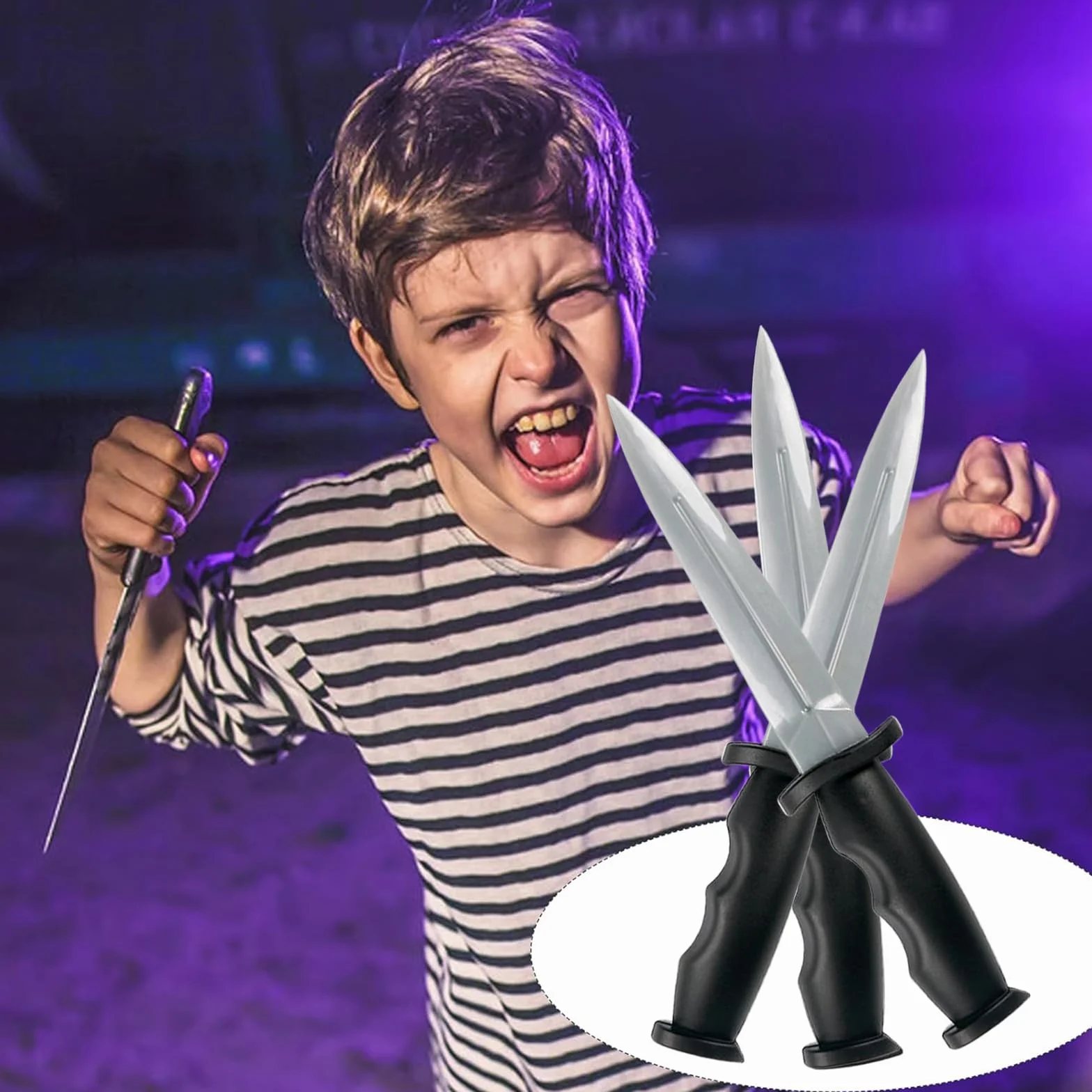 Kit de Entrenamiento de Cuchillos Mariposa de 4 Piezas, Cuchillo de Goma Falso