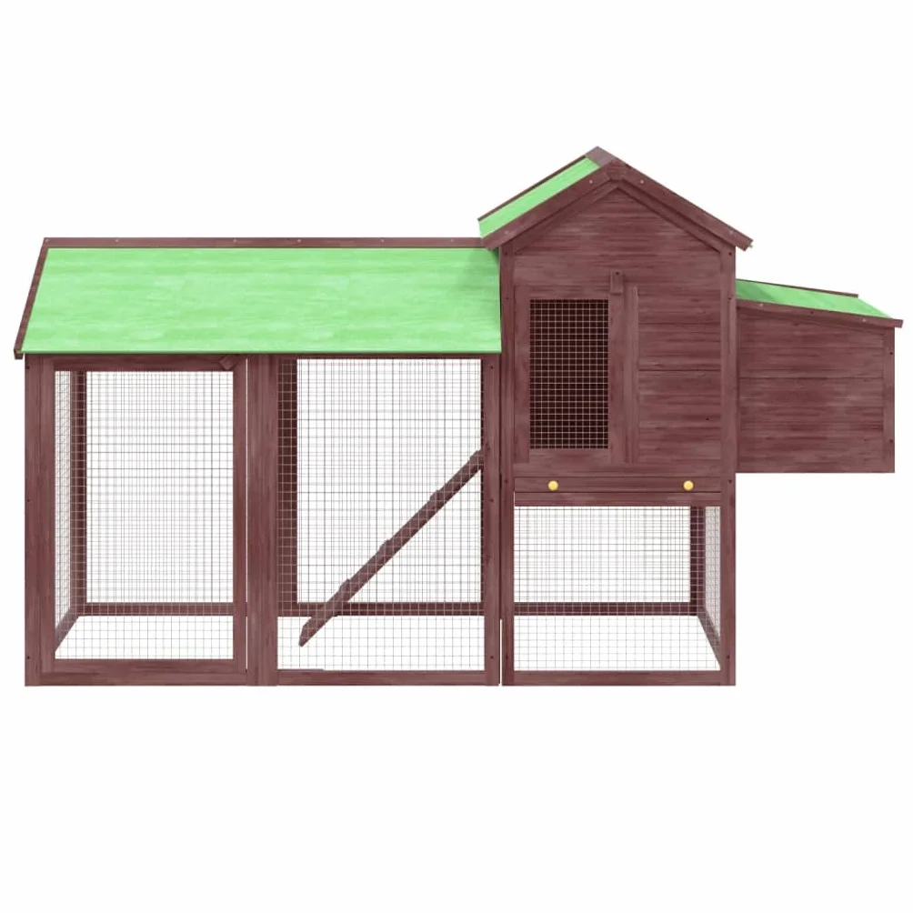 Gallinero moca 193 x 65 x 117 cm de madera maciza de pino con nido, rampa y zona para dormir, estable gallinero para aves de corral, patos y conejos