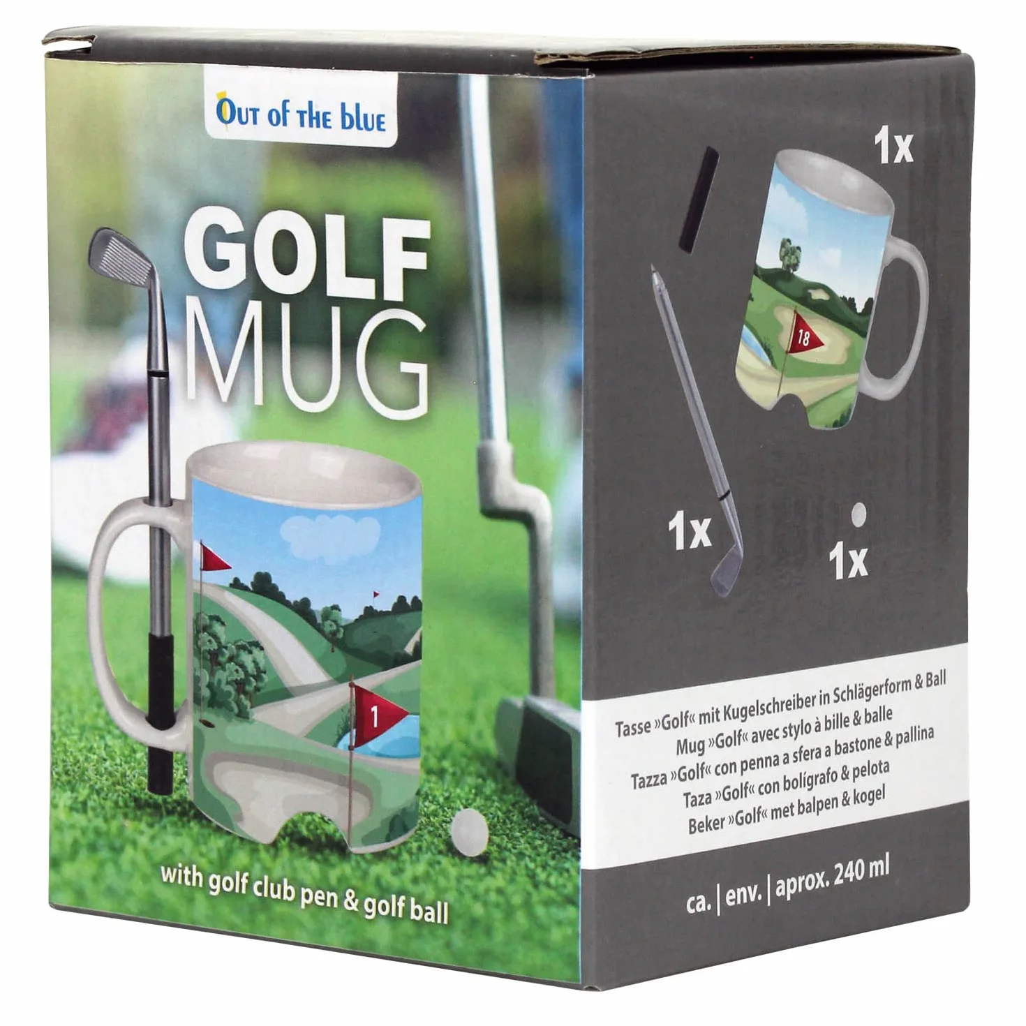 Out of the Blue Taza Golf Mug - Golf Club Pen y Pelota