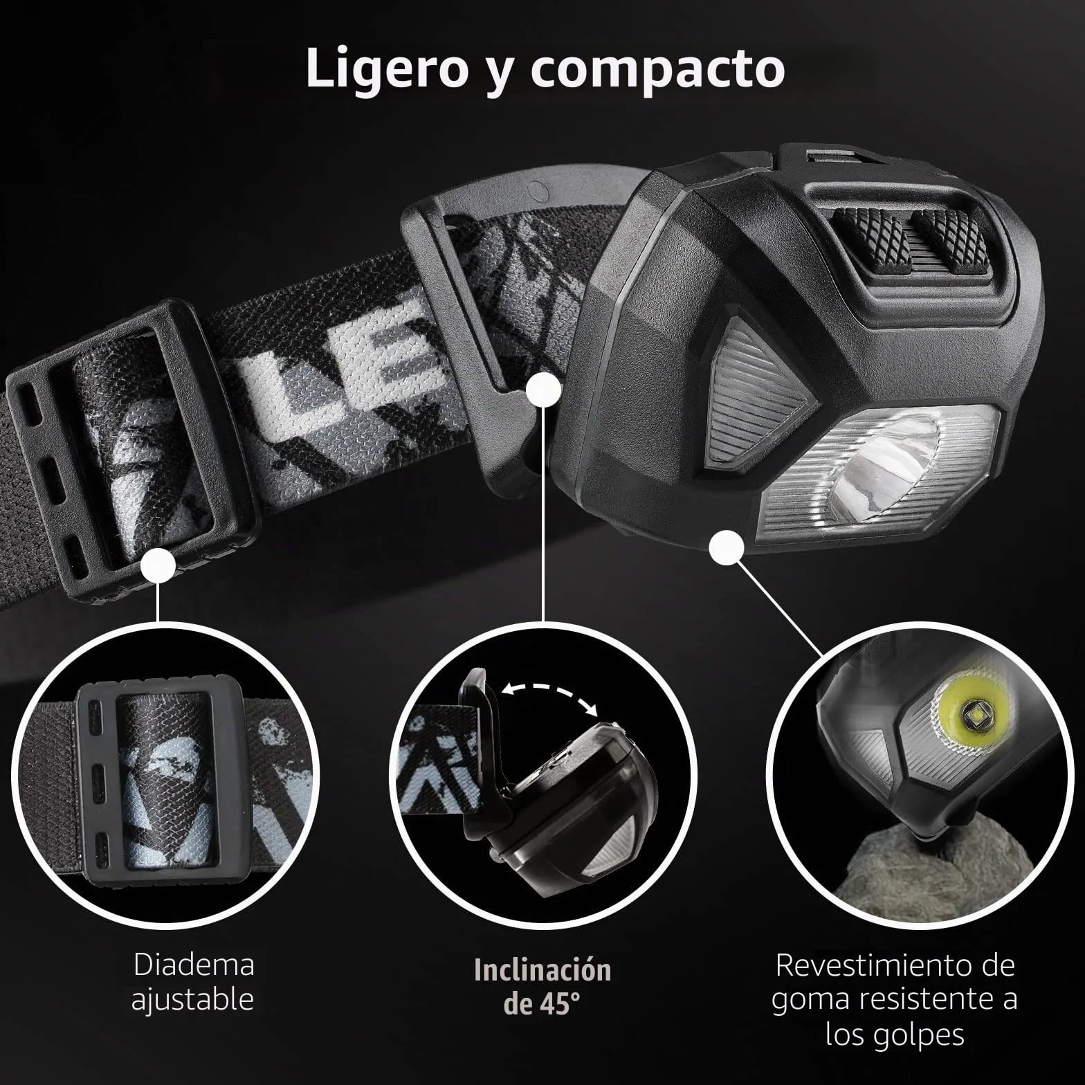 Lepro LE Linterna Cabeza LED 1300lux IPX4 Impermeable Frontal 6 Modos Luz Rojo