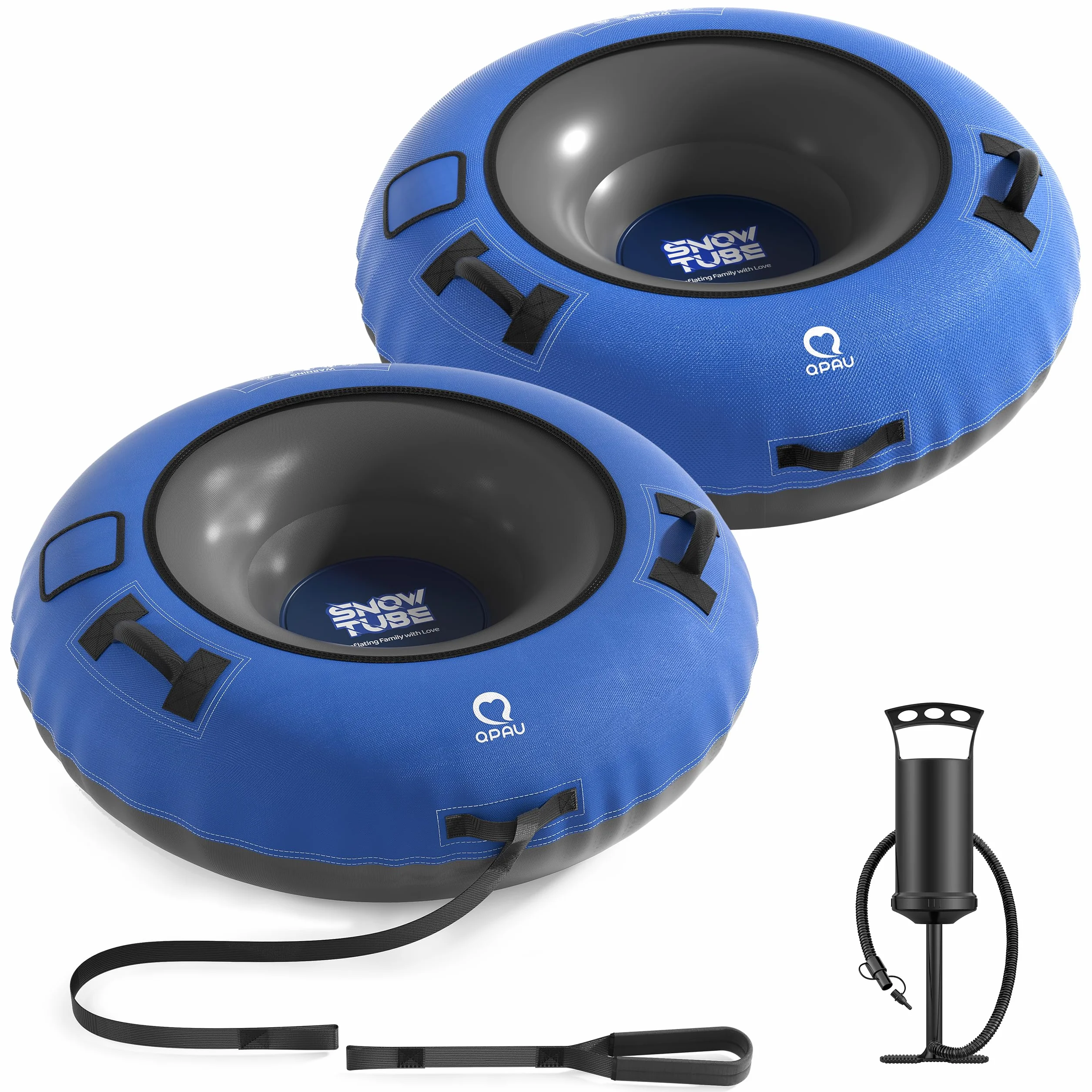 QPAU Tubo de nieve inflable 48 pulgadas paquete de 2 fondo grueso