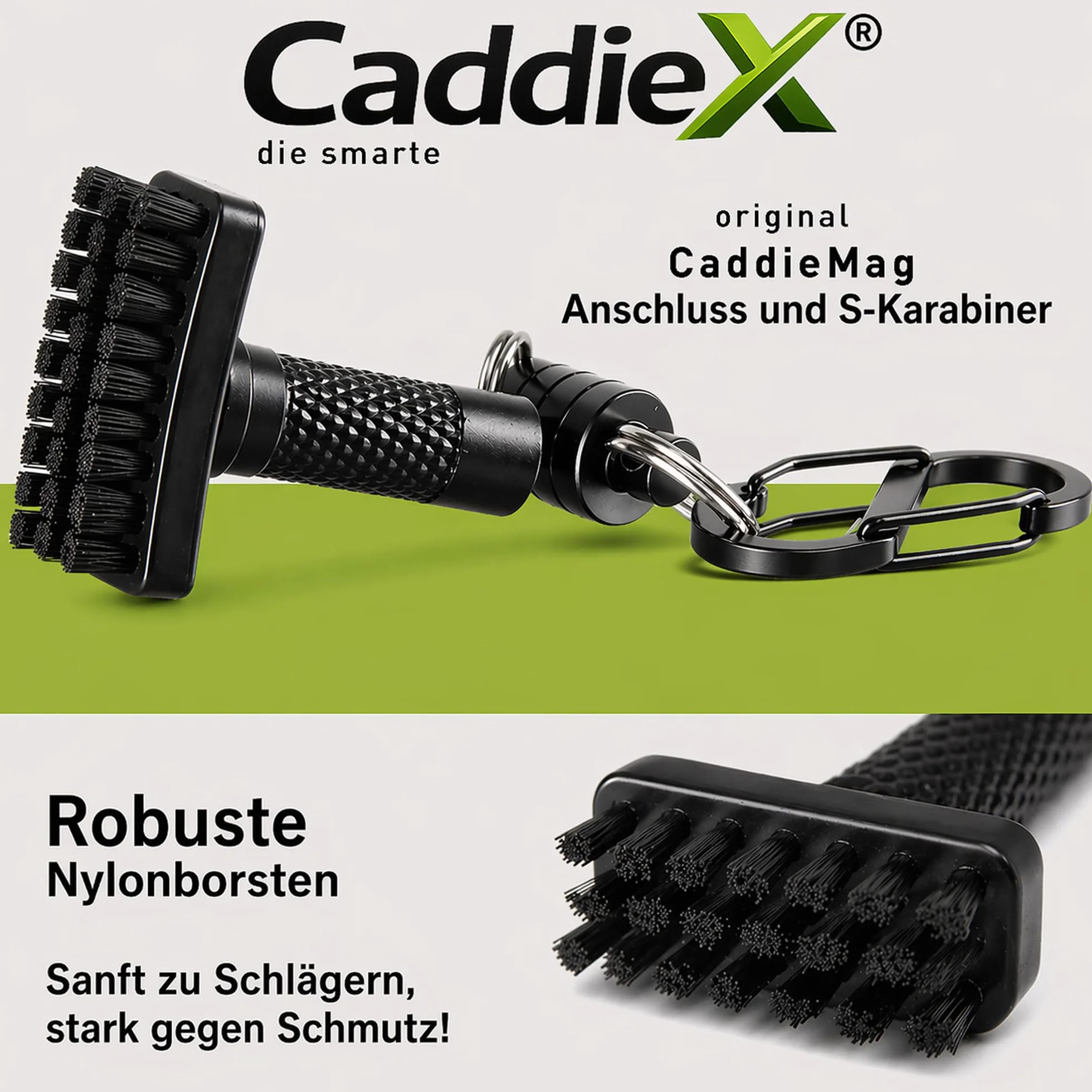 Cepillo de golf inteligente CaddieMag imán extraíble cerdas de nailon ligero