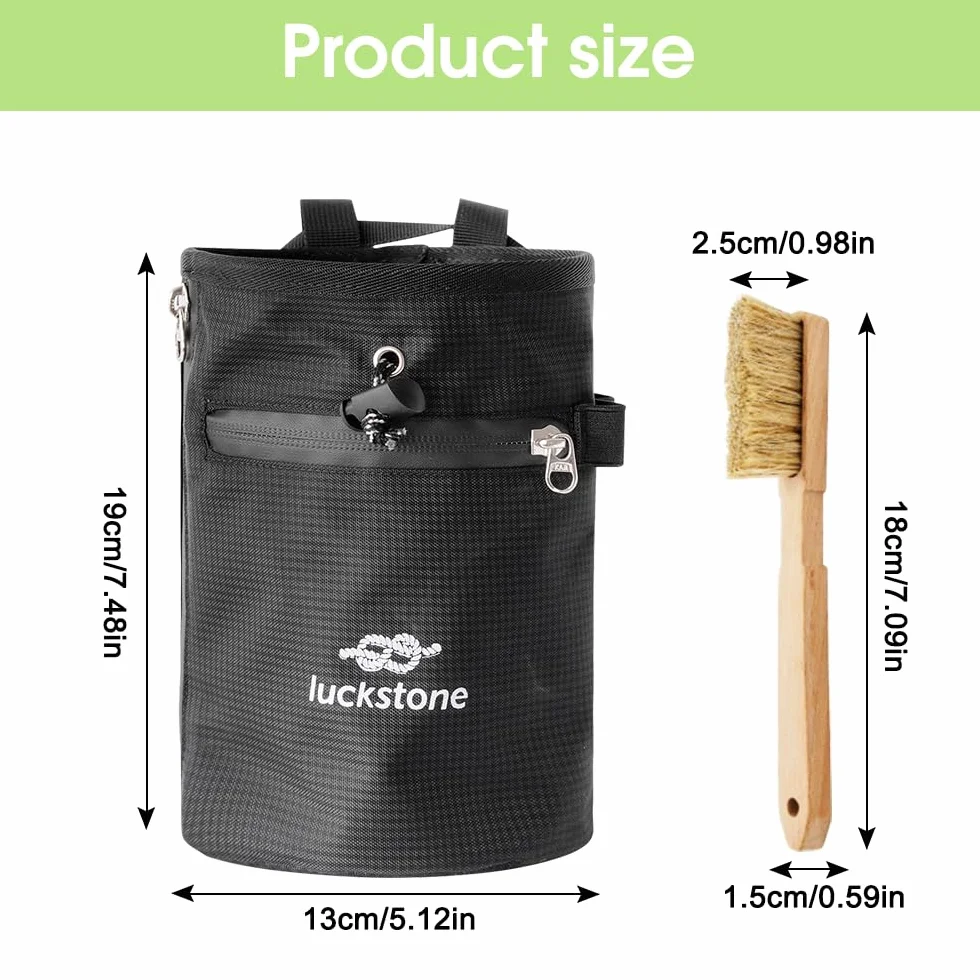 Bolsa de magnesio para escalada con cepillo y cinturón ajustable