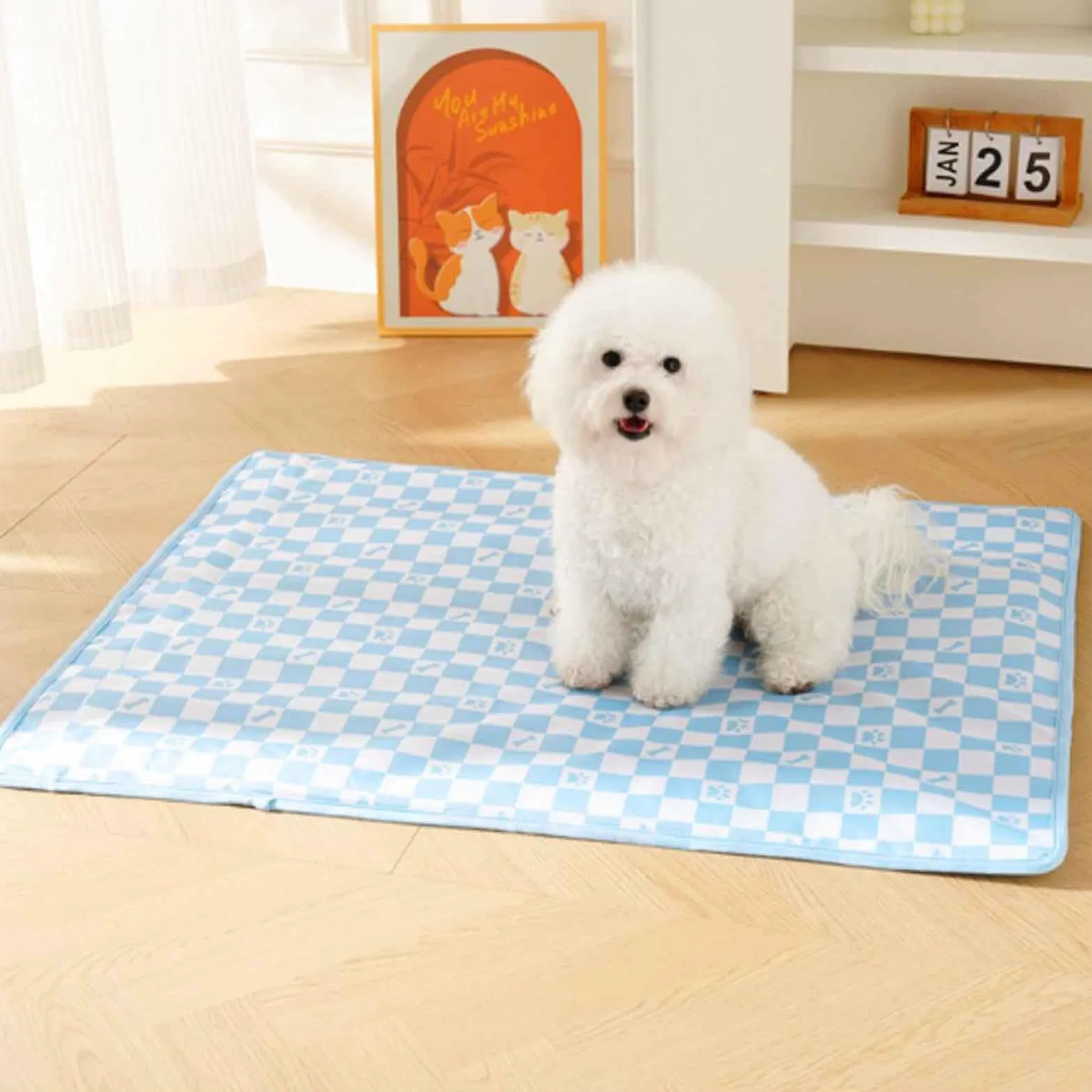 Manta Fria para Perros, Manta Refrescante Gatos, Almohadilla De Gel Autofresca, Cama Perro Verano, Muy Adecuada para Veranos Calurosos,Verde,L