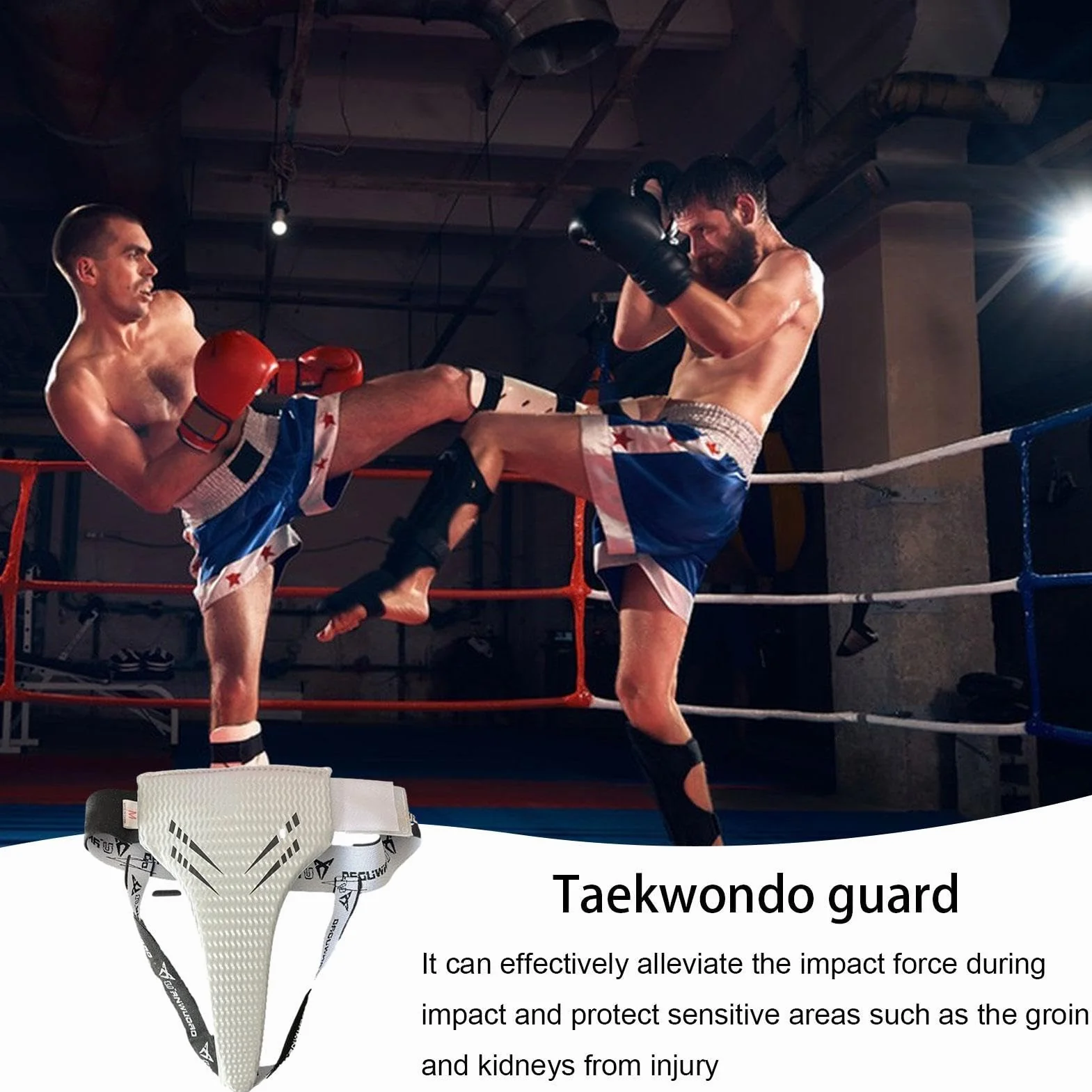 Suspensorio Abdo Protector Inguinal para Boxeo Karate Taekwondo Kickboxing