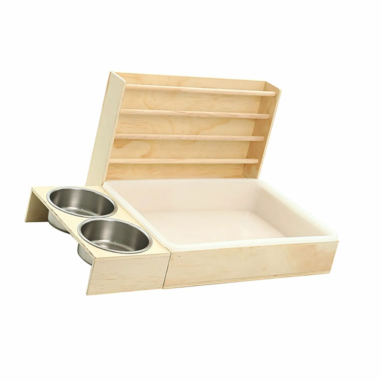 Comedero de metal, base antivuelco y diseño de rejilla abierta, cuenco de alimentación para animales pequeños, cobayas, heno, con diseño de rejilla abierta