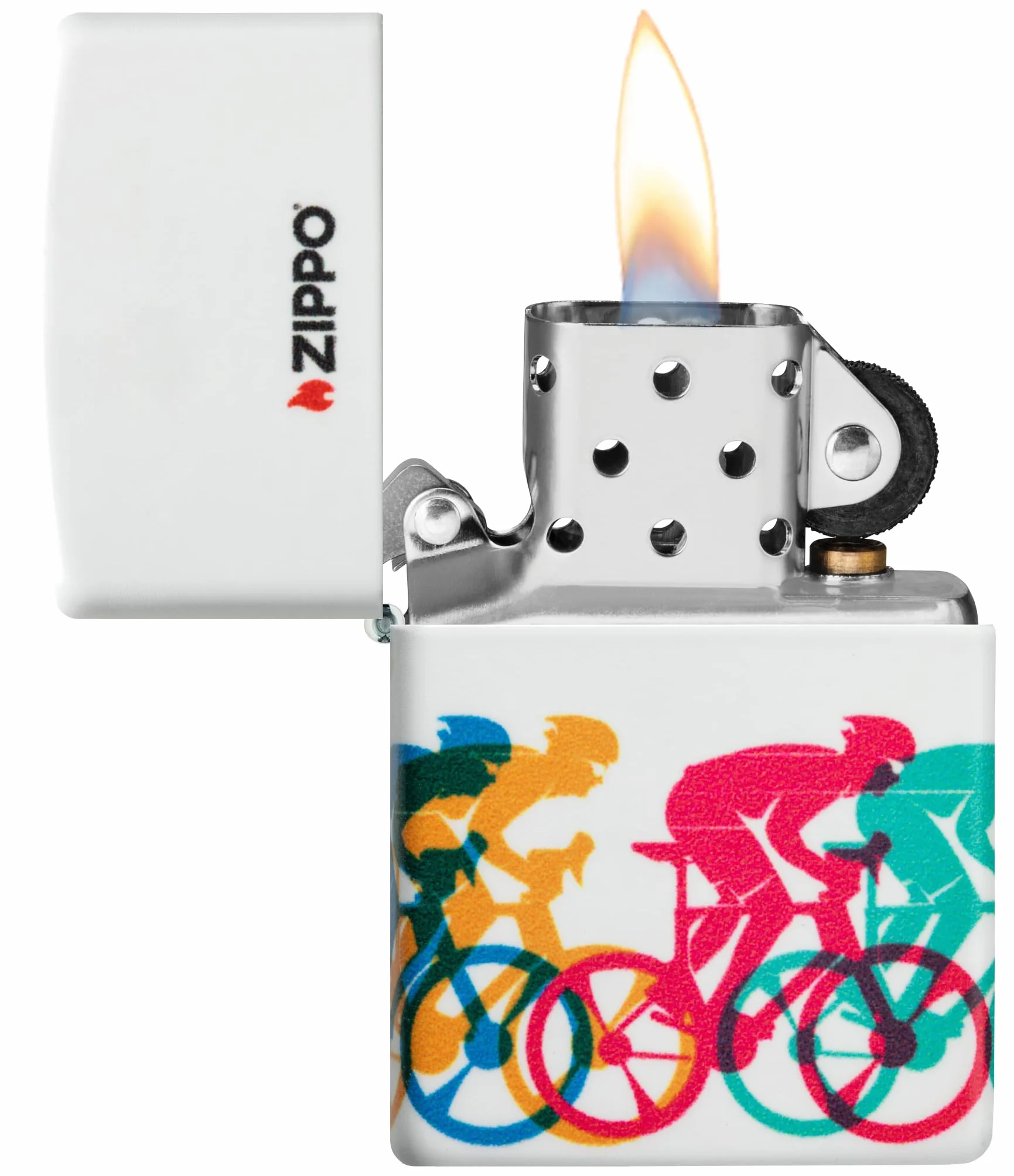 Zippo Sturmfeuerzeug Bicycle Race 540° Color Image Nachfüllbar Wiederverwendbar Windfest