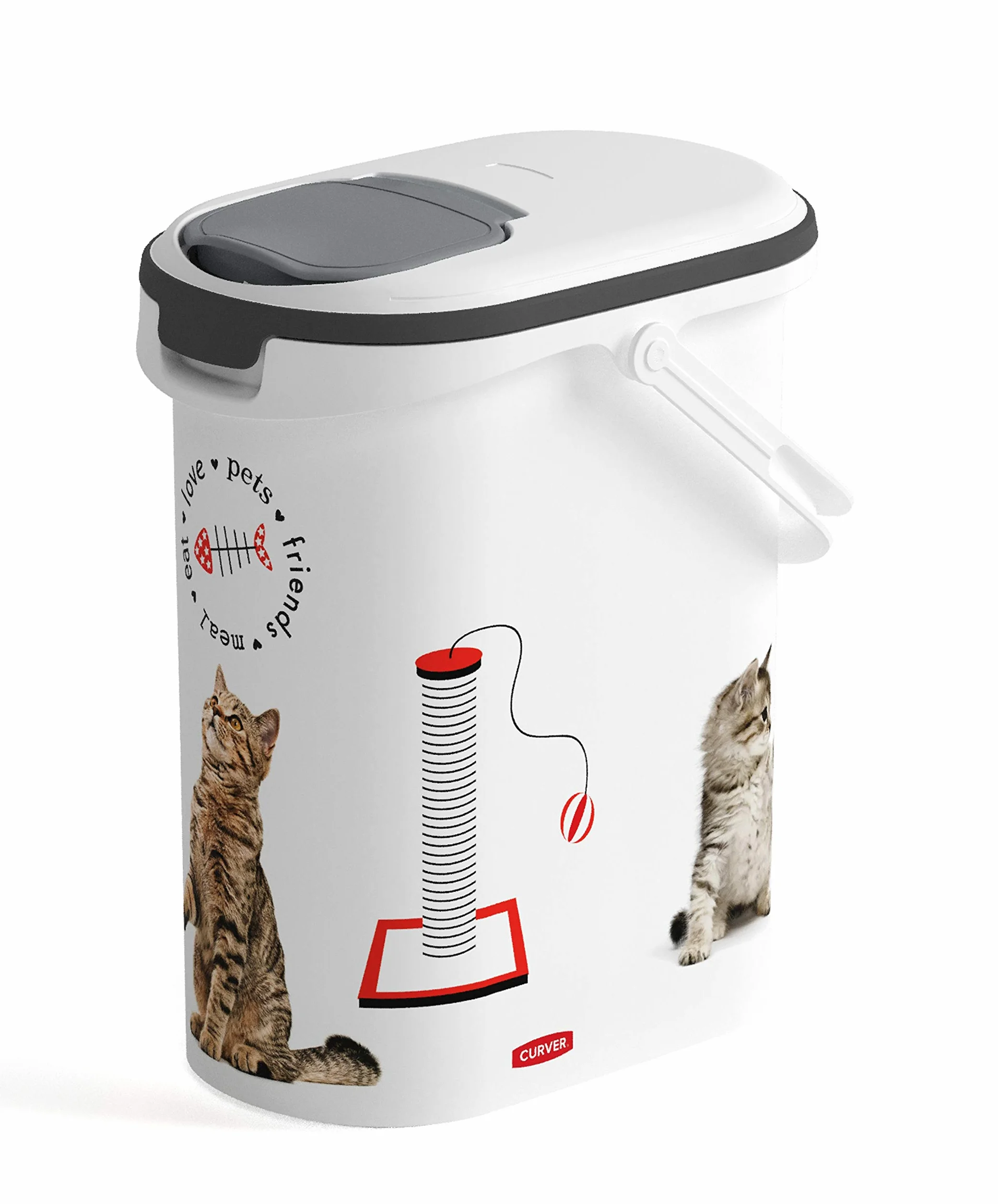CURVER - Contenedor para pienso 10 L, 19 x 29 x 34 cm, Multicolor, 4 Kg Gatos