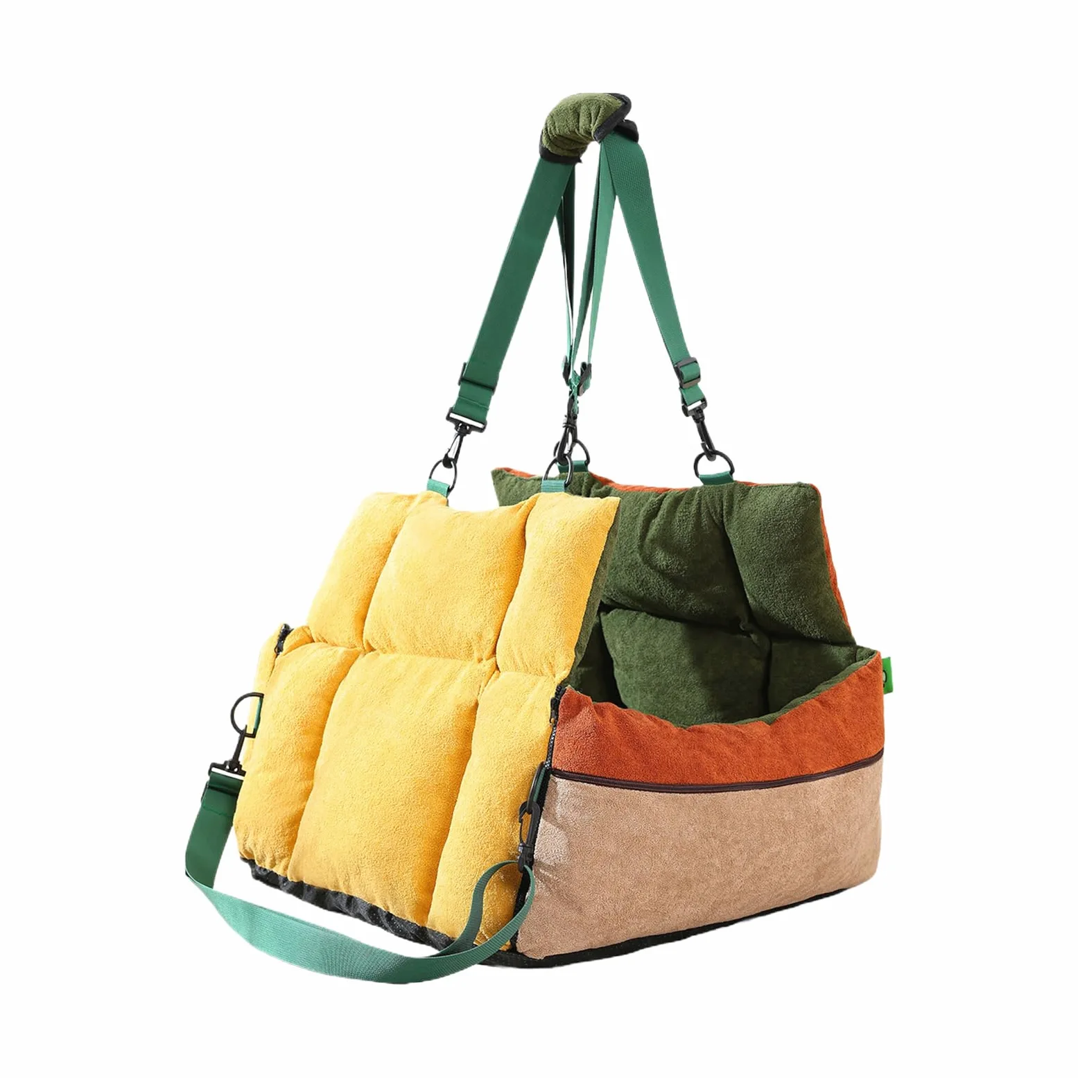 Asiento Coche para Perros Pequeños con Bolsillos y Cinturón de Seguridad | Transportín Para Gatos Grande Para Camión SUV Asiento Trasero Asiento Delantero Viaje
