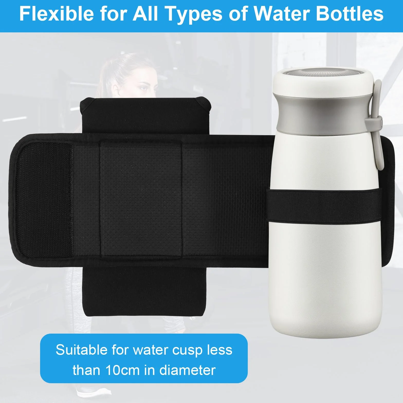 Bolsa magnética para gimnasio con compartimentos para botella de agua y teléfono
