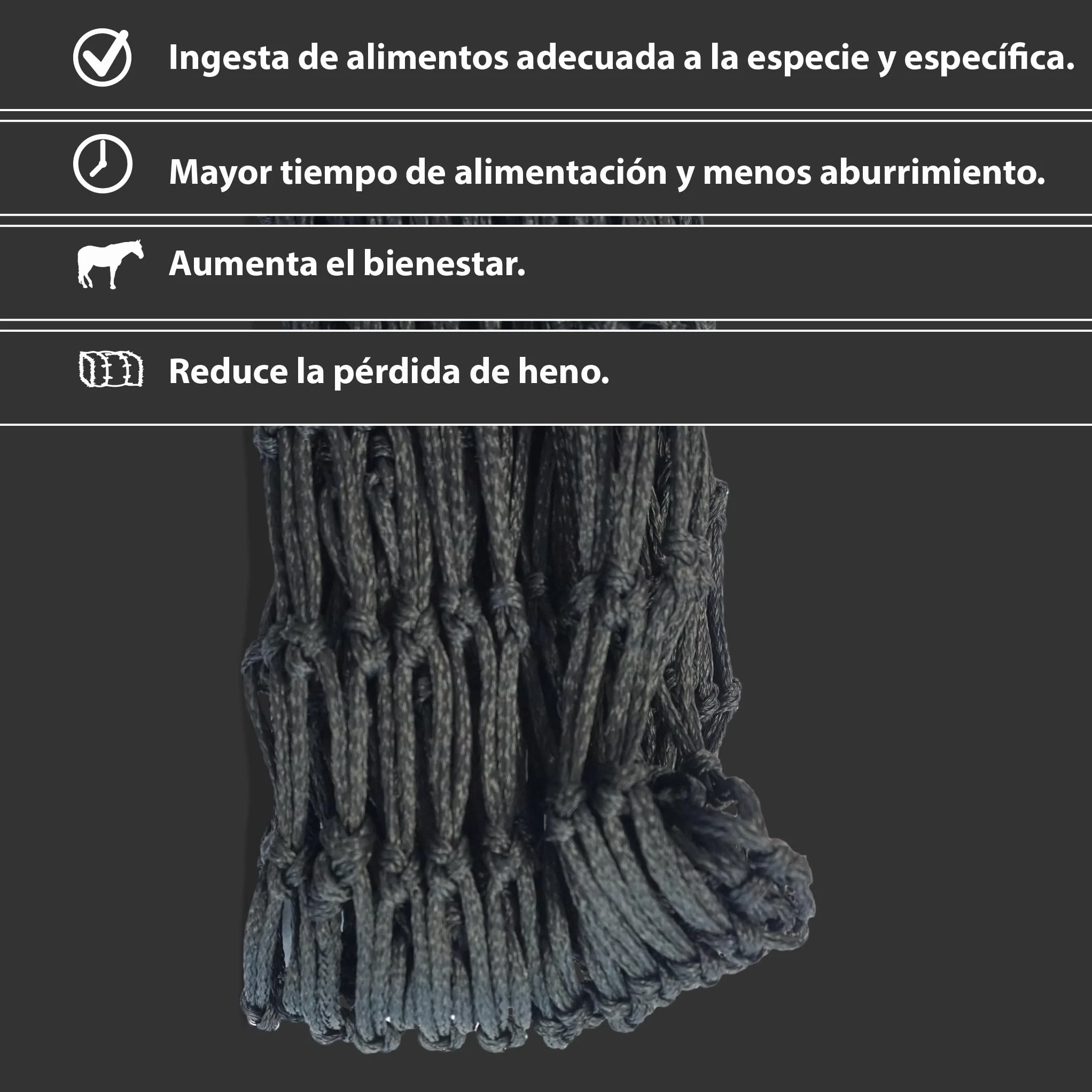 Pferdelinis Red de heno para Caballos ocupación para Caballos Red de heno de Malla Estrecha 5x5 Ideal para una alimentación Lenta 4-5kg