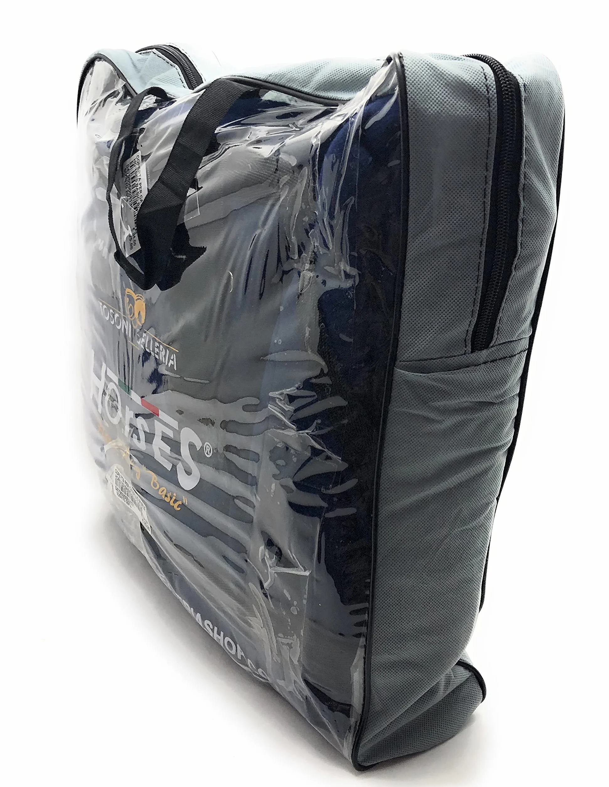 Horses, Manta Polar Para Caballos, Modelo Basic, Suave y Confortable, Ideal Para Transporte y Después del Trabajo (Azul- 162 cm)