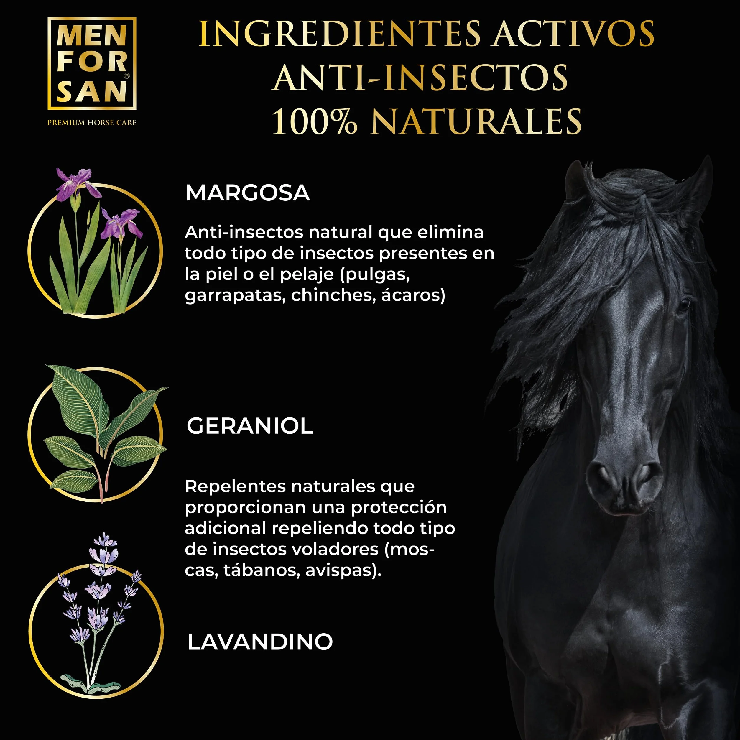Repelente Natural para Caballos Protección Insectos 75ml