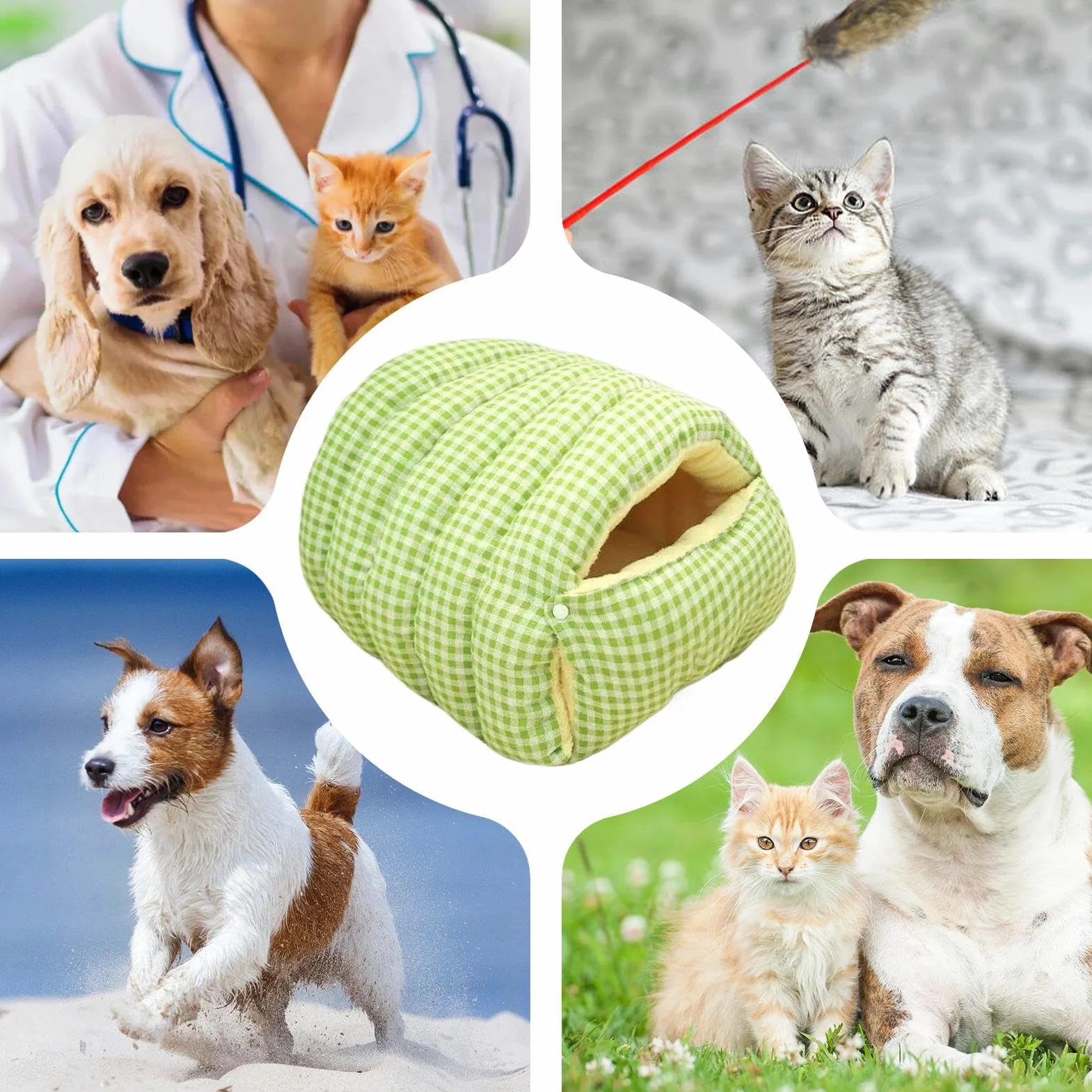 Cama de cueva para gatos, cama cubierta para gatos, linda cama extraíble y | cerrada para cachorros, bolsa de calor portátil para mascotas, accesorio de sueño lavable para sofá, cama, silla y suelo