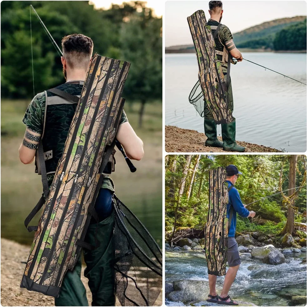 Bolsa de Pesca Oxford 150cm 3 Capas Portátil Alta Capacidad